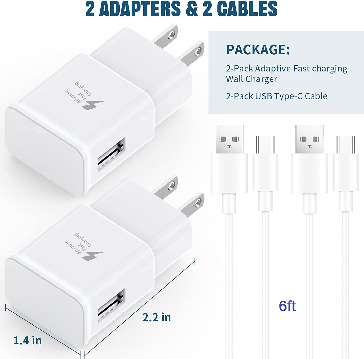 Samsung Charger Fast Charging with USB Type C Cable 6FT for Samsung Galaxy S10/S10E/S10 Plus/S9/S9 Plus/S8/S8 Plus/S20 S21 S22 S23 Ultra/Note 8/Note 9/Note 10/Note 20/A50/A51/A52/A53/A32/A13 [2-Pack]  Shenzhen Xuan Yang Technology Co Ltd   