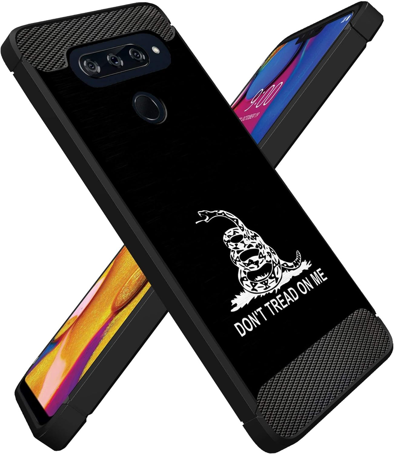 Casesondeck Case Compatible with LG G8 Thinq/Lg G8, Slim Precise Fit TPU Case, Scratch Protection and Unique Design (Don’T Tread on Me)  CasesonDeck   