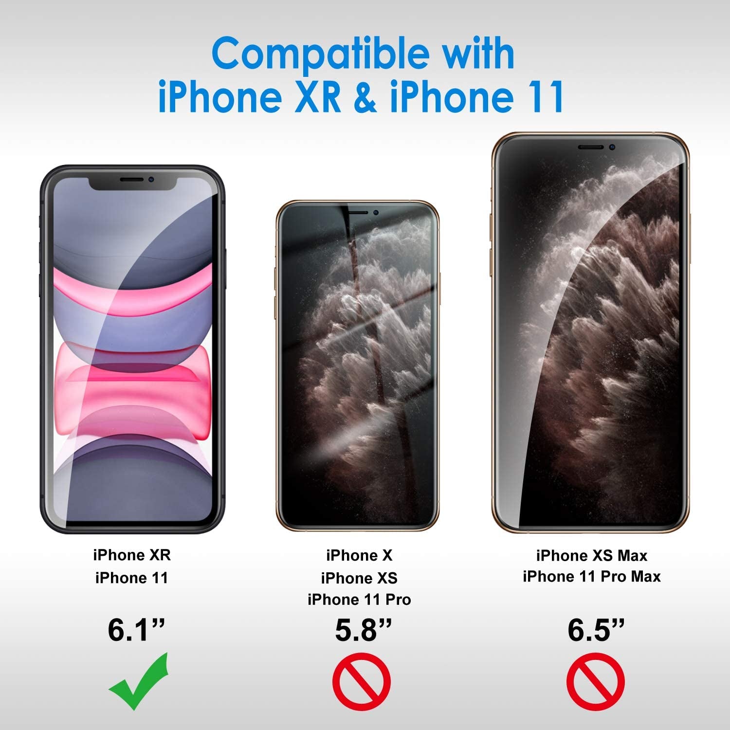 Jetech Privacy Screen Protector for Iphone 11 and Iphone XR 6.1-Inch, anti Spy Tempered Glass Film, 2-Pack  JETech   