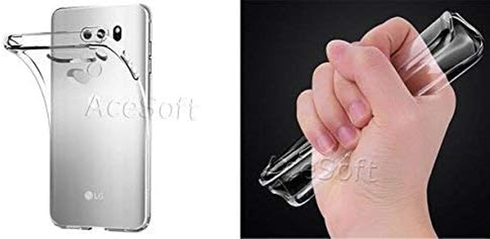 Sodapop Premium Scratch-Resistant Anti-Slip Ultra-Thin Slim Flexible TPU Full Edge Protective Back Case for LG V30 VS996 Verizon  SodaPop   