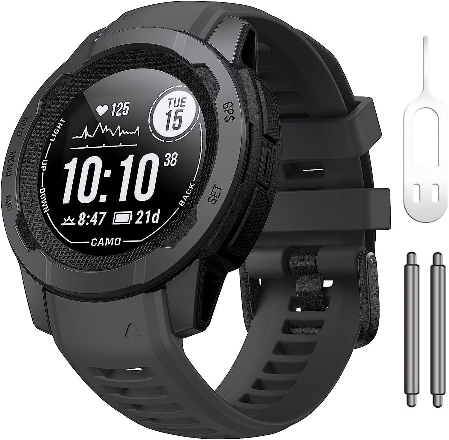 Notocity Band for Garmin Instinct Garmin Instinct 2 Wristband 22Mm Soft Silicone Replacement Watch Strap Compatible with Instinct 2 Solar/Tactical  NotoCity Graphite Black  