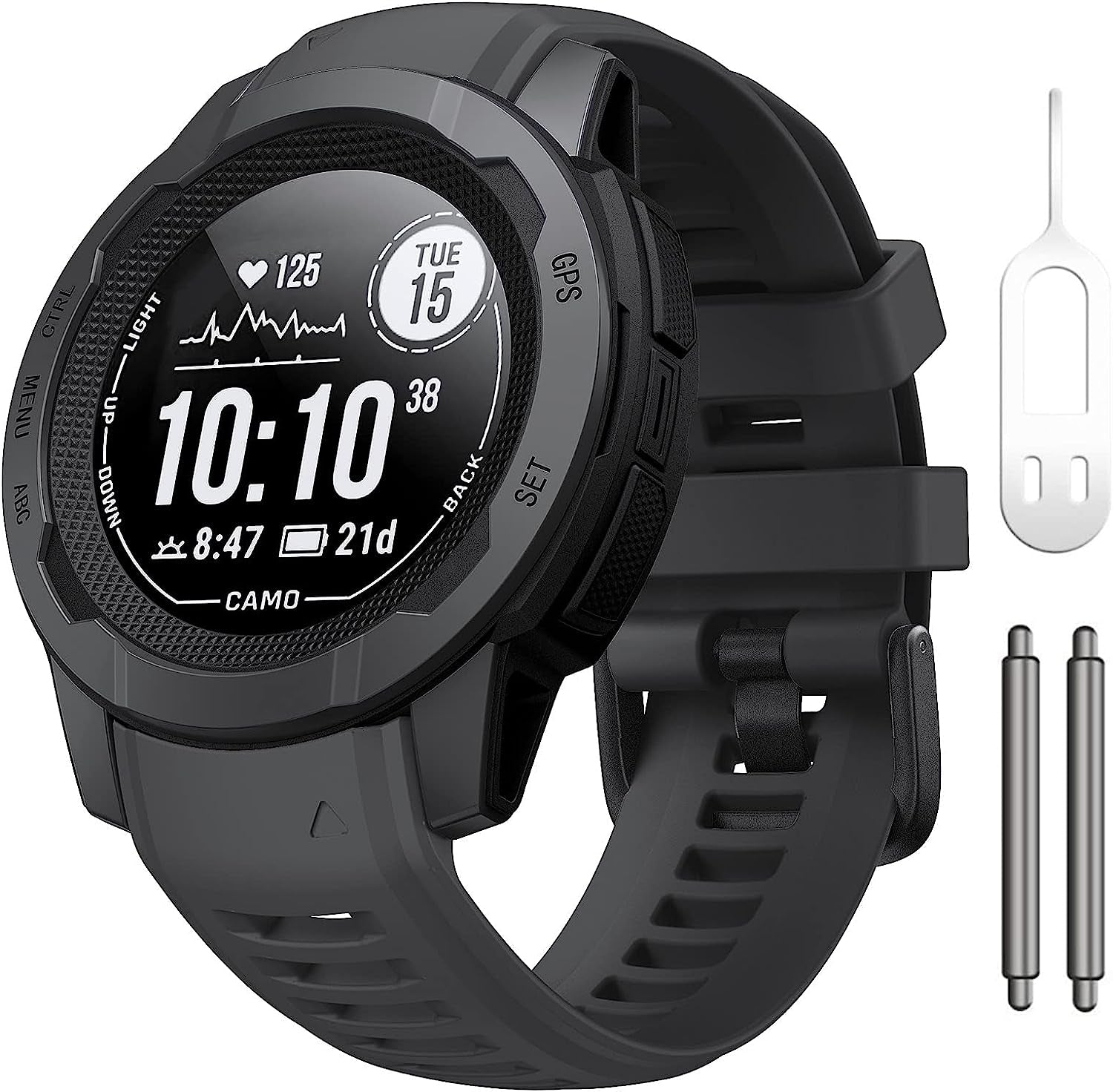 Notocity Band for Garmin Instinct Garmin Instinct 2 Wristband 22Mm Soft Silicone Replacement Watch Strap Compatible with Instinct 2 Solar/Tactical  NotoCity Graphite Black  