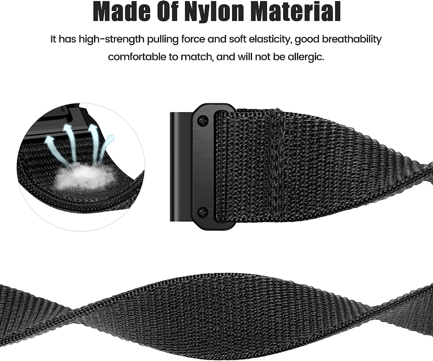 CUZOW Compatible with Garmin Fenix 7X/6X/6X Pro/5X/5X Plus, 26Mm Nylon Velcro Quick Easy Fit Watch Band Breathable Adjustable Strap Replacement for Garmin Descent MK1/D2 Delta PX/D2 Charlie  CUZOW   