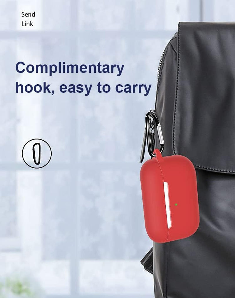 Gesuche Compatible for Echo Buds 2 Wireless Earbuds Case with Keychain,Silicone Protective Cover Accessories Compatible with Echo Buds 2 Generation (Red)  Gesuche   