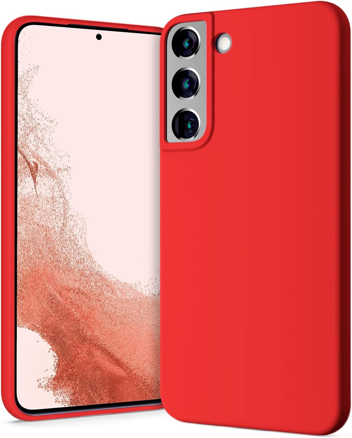 GOOSPERY Liquid Silicone Designed for Galaxy S22 plus Case (6.6 Inches) Silky-Soft Touch Full Body Protection Shockproof Cover Case with Soft Microfiber Lining - Black  GOOSPERY Red  