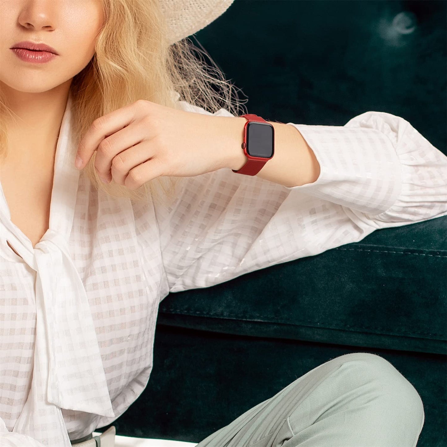 ASOTC Metal Band Compatible with Apple Watch Bands 40Mm 38Mm 41Mm 45Mm 44Mm 42Mm 49Mm for Women Men, Stainless Steel Milanese Mesh Loop Magnetic Wristbands for Iwatch Series 8 7 6 5 4 3 2 1 SE Ultra  ASOTC   