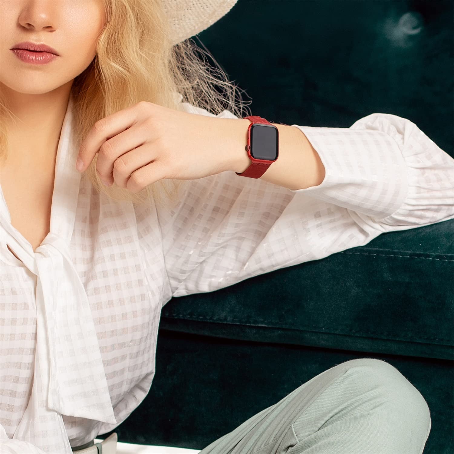 ASOTC Metal Band Compatible with Apple Watch Bands 40Mm 38Mm 41Mm 45Mm 44Mm 42Mm 49Mm for Women Men, Stainless Steel Milanese Mesh Loop Magnetic Wristbands for Iwatch Series 8 7 6 5 4 3 2 1 SE Ultra  ASOTC   