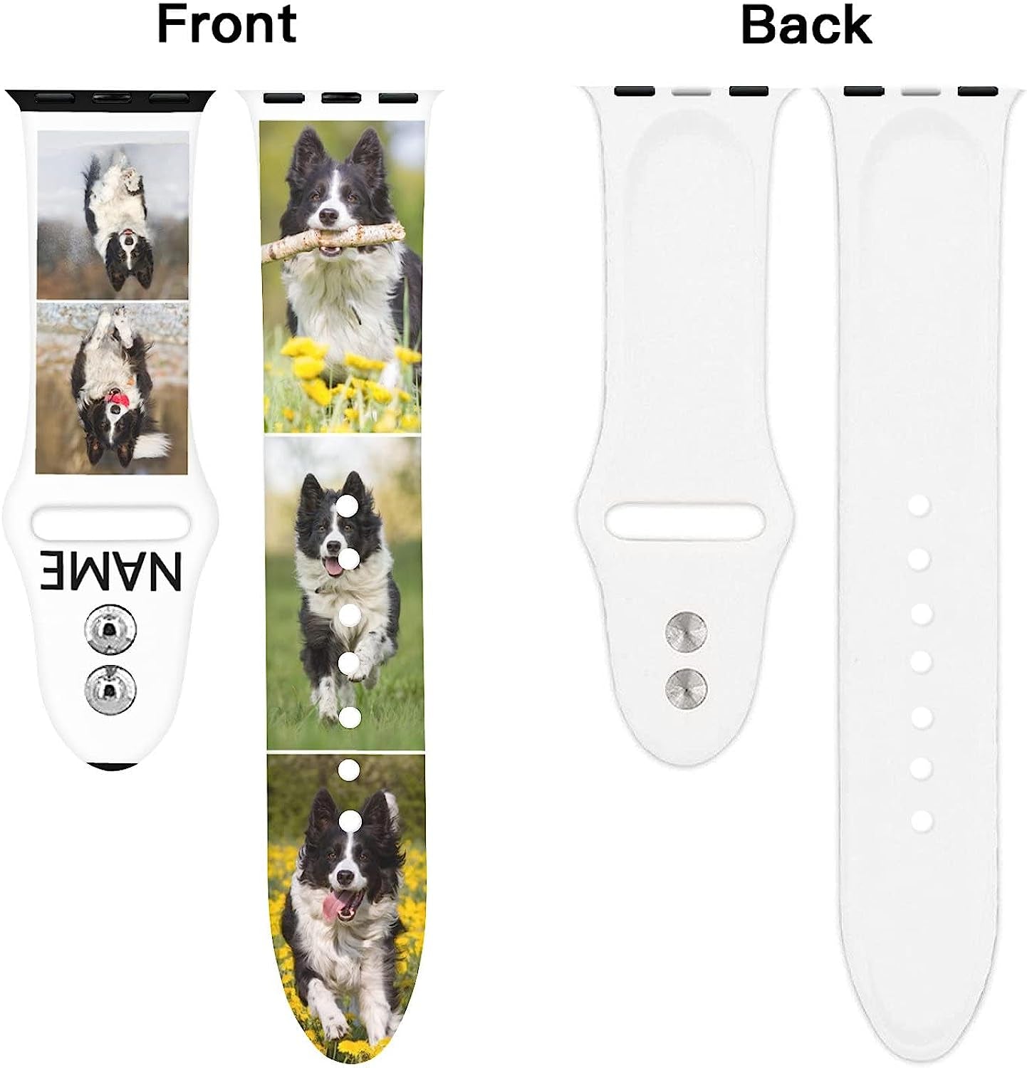 Customized Band with Photo Text Compatible with Apple Watch 38Mm 40Mm 41Mm 42Mm 44Mm 45Mm 49Mm Personalized Silicone Band Custom Sport Strap for Apple Watch Band Series SE 8 7 6 5 4 3 2 1  COOPASIA   