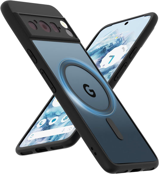 SHOWHOST Magnetic for Google Pixel 8 Pro Case, Fit for Magsafe,Mil-Grade Drop Protection, Silky Touch, Anti-Fingerprints, Translucent Matte Black, Hard Back Protective, Slim Phone Case for Pixel 8 Pro  SHOWHOST   