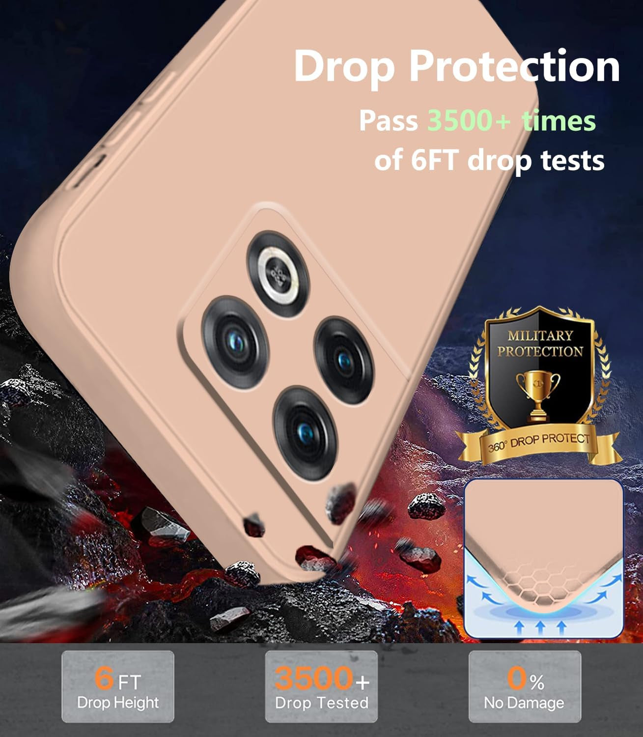 Wousunly Compatible with Oneplus 10 Pro Case Silicone Liquid Pink, Soft Smooth Touch Oneplus 10 Pro Phone Case Silicone Shockproof Thin Cover (Oneplus 10 Pro, Camellia)  Wousunly   