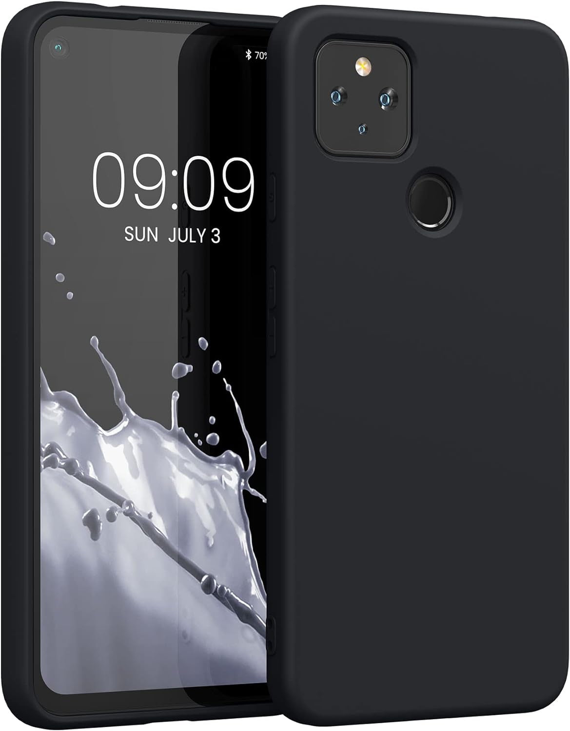 Kwmobile Case Compatible with Google Pixel 4A 5G Case - Slim Protective TPU Silicone Phone Cover - Black Matte  KW-Commerce   