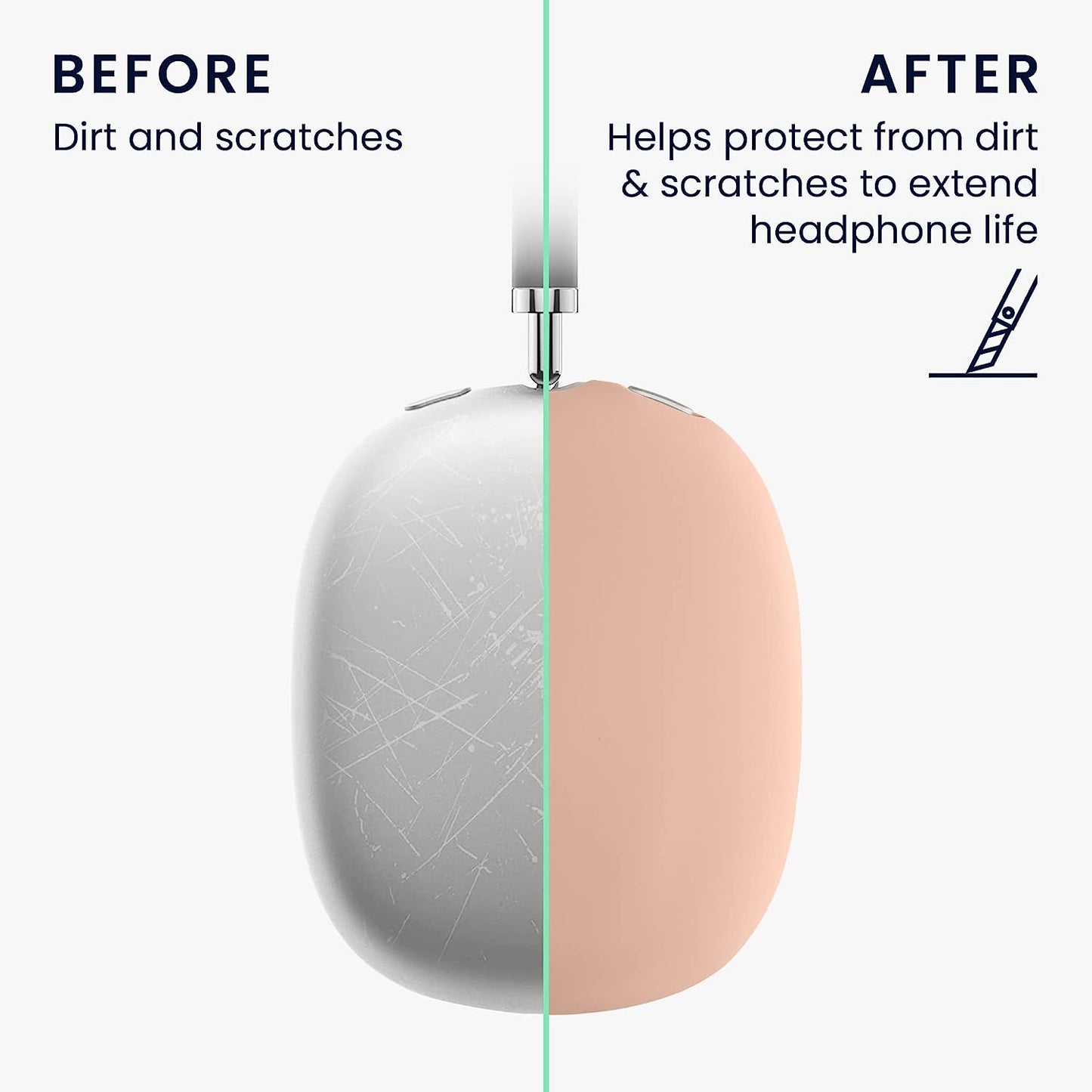 Kwmobile Silicone Covers Compatible with Apple Airpods Max (Set of 2) - Ear Cups Cover Case - Dusty Pink  KW-Commerce   