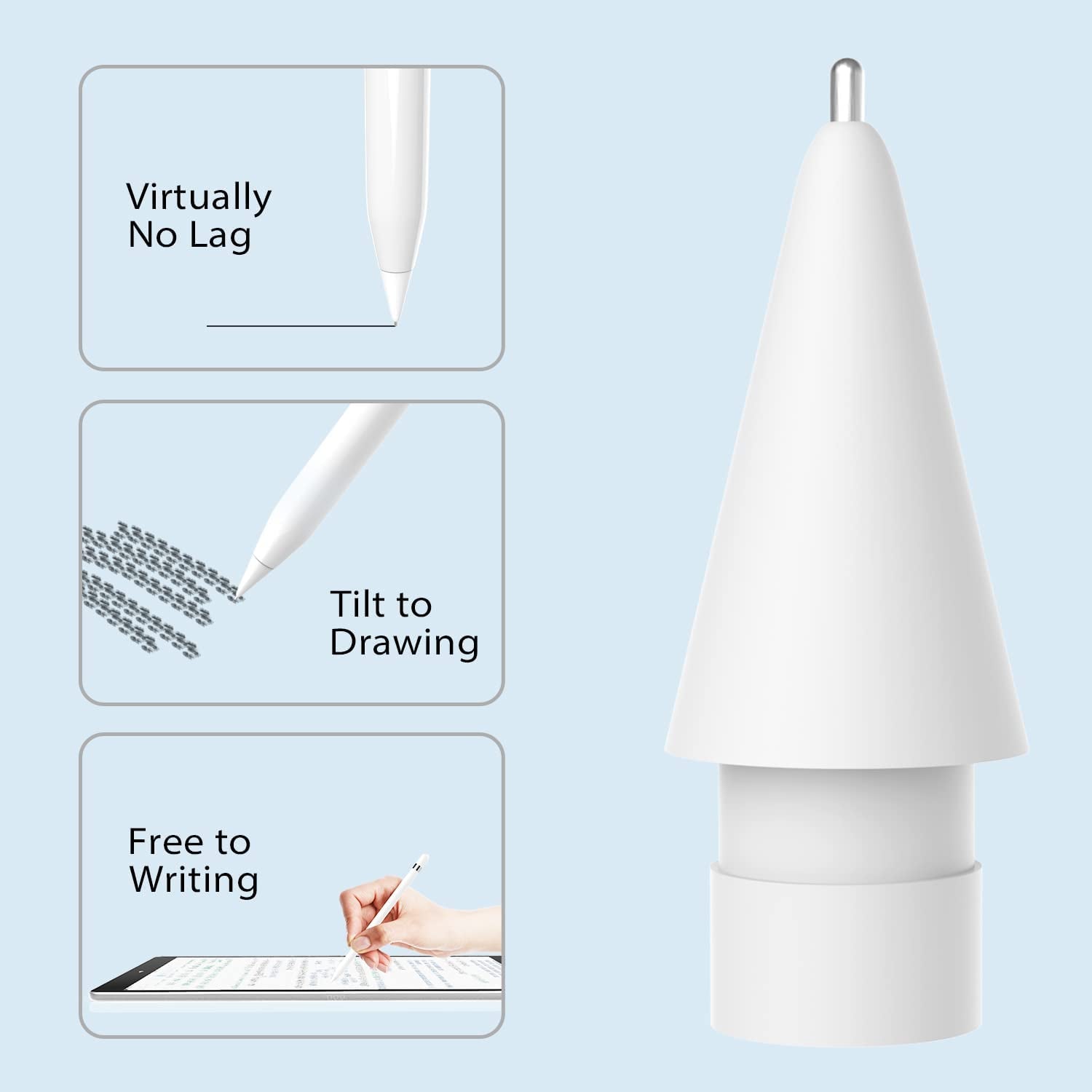 Upgraded 2 Pack Pencil Tips for Apple Pencil,No Wear Out Fine Point Precise Control Pencil Replacement Nibs,Compatible with Apple Pencil 1St Gen and 2Nd Gen/Ipad Pro Pencil,White  Paiholy   