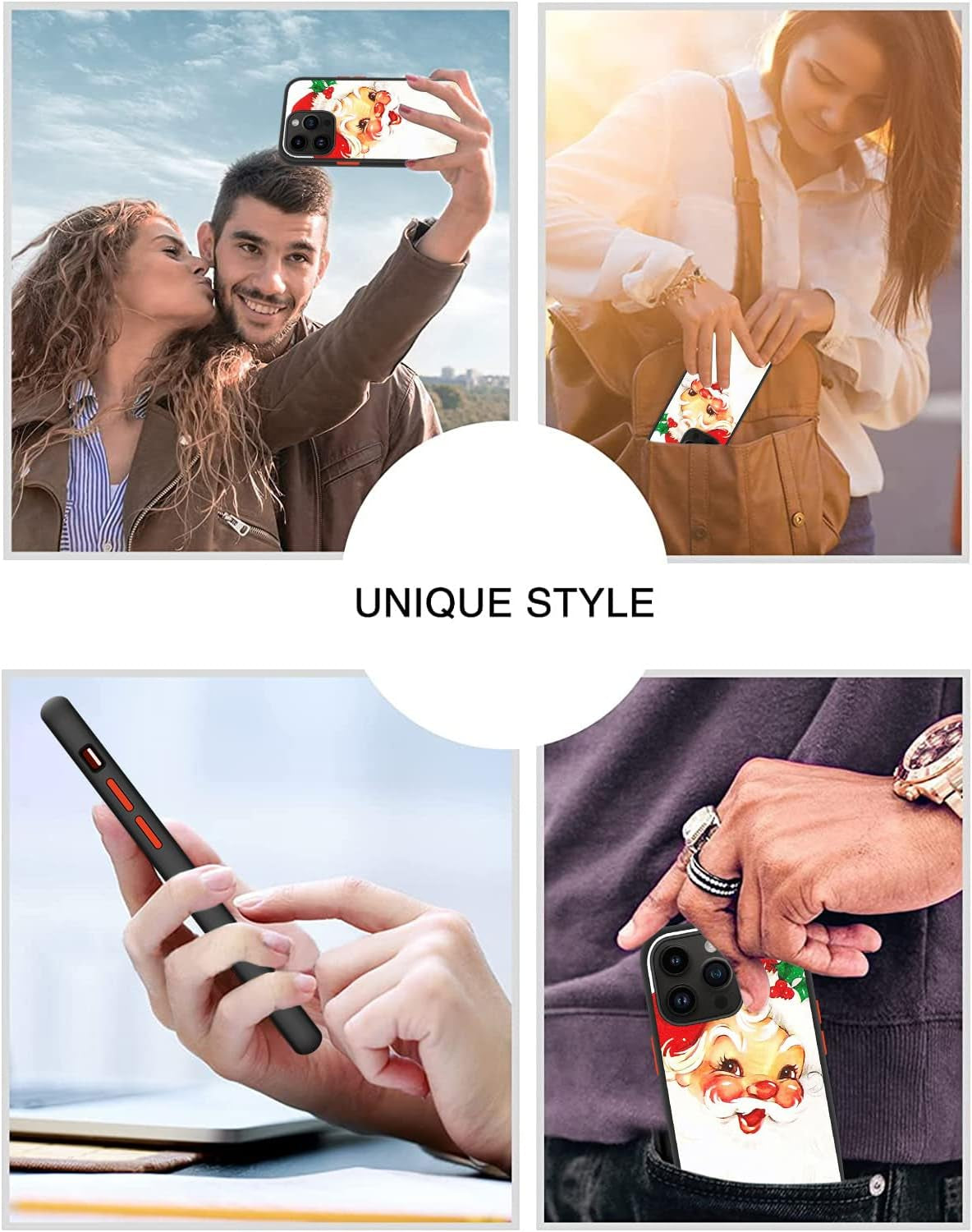 SINQERISHT Christmas Case Compatible with Samsung Galaxy S21 plus Phone Cases Hybrid Hard PC Soft TPU Bumper Full Body Shockproof Protective Cute Xmas Cover(Santa Claus)  SINQERISHT   