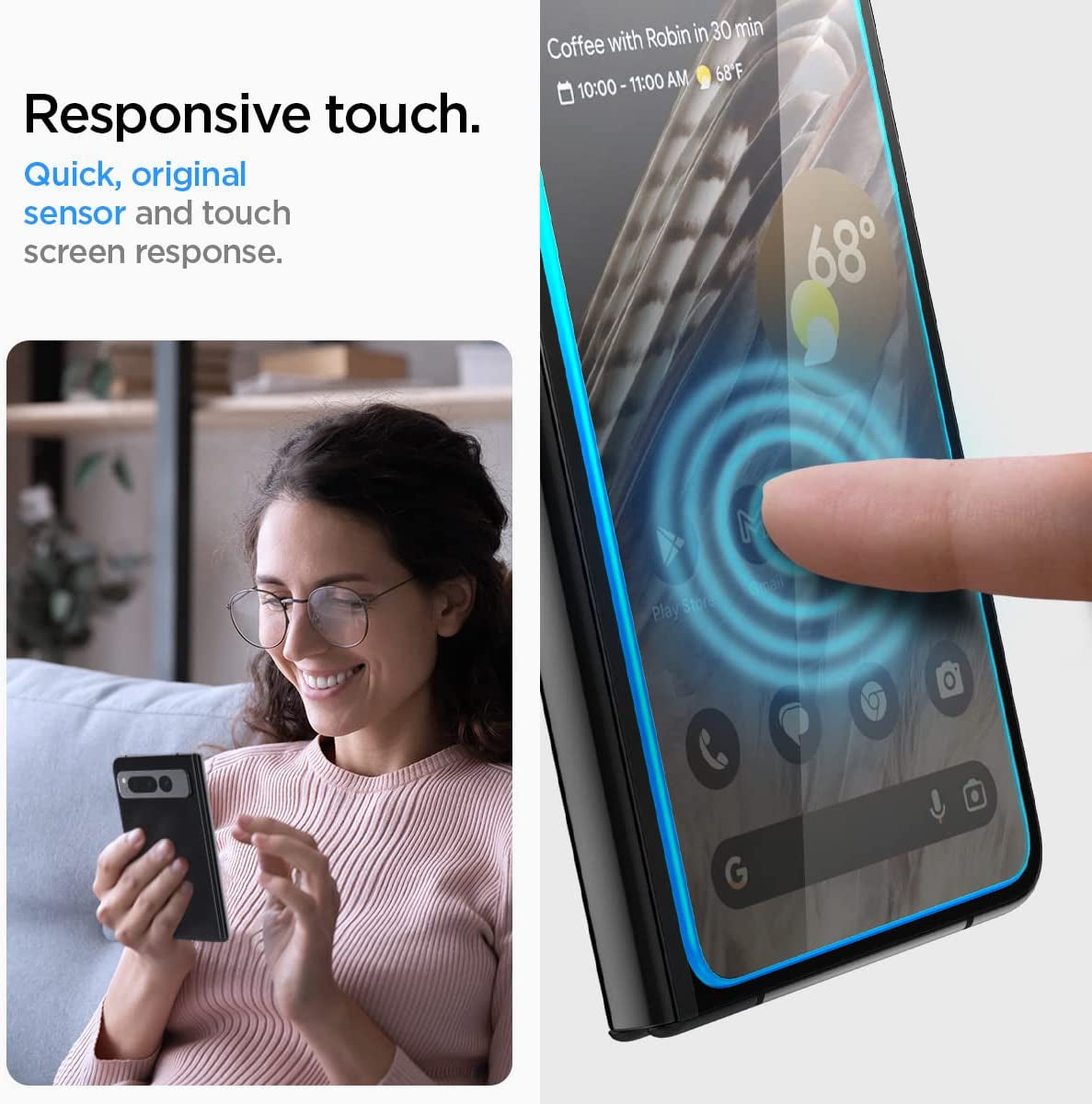 Spigen Tempered Glass Screen Protector [Glastr EZ FIT] Designed for Pixel Fold [2 Pack]  Spigen   