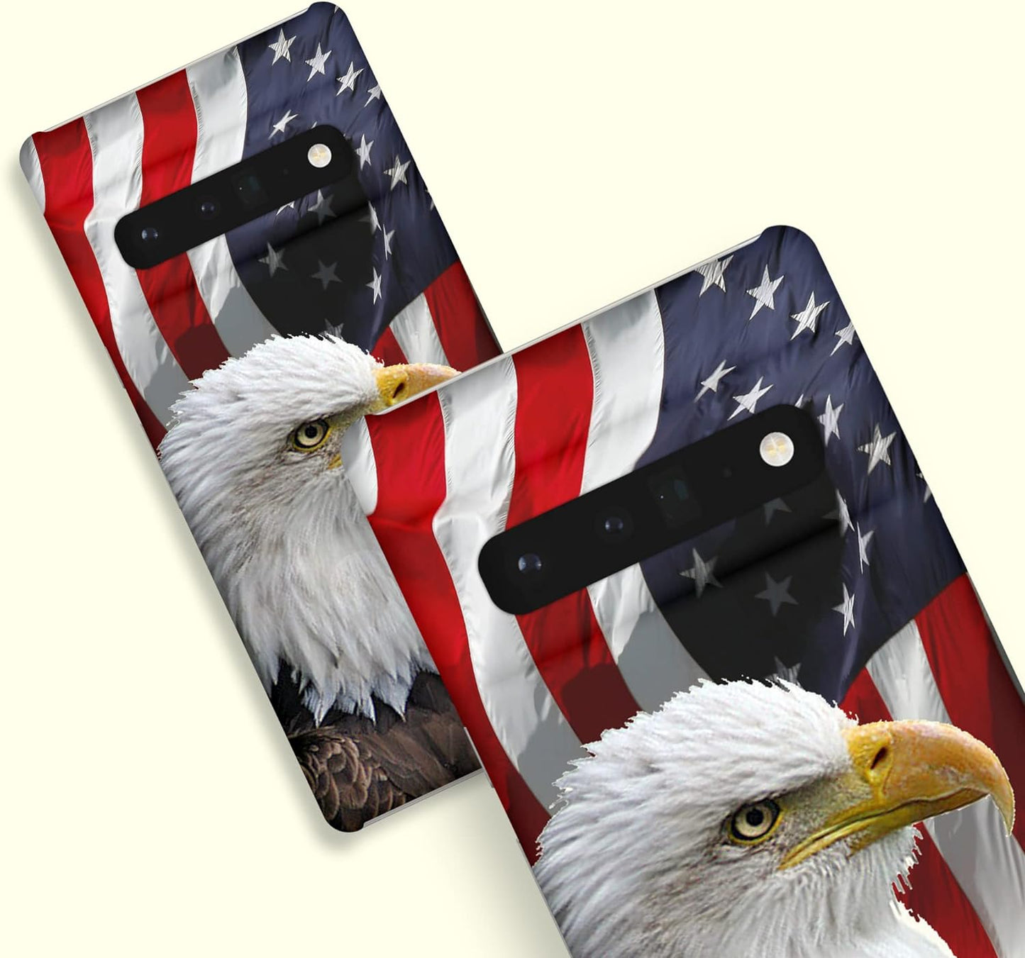 Glisten - Google Pixel 6 Pro Case, Pixel 6 Pro Case - Bald Eagle American Flag Printed Slim, Cute Plastic Hard Snap on Designer Back Phone Case for Google Pixel 6 Pro (2021)  Glisten   