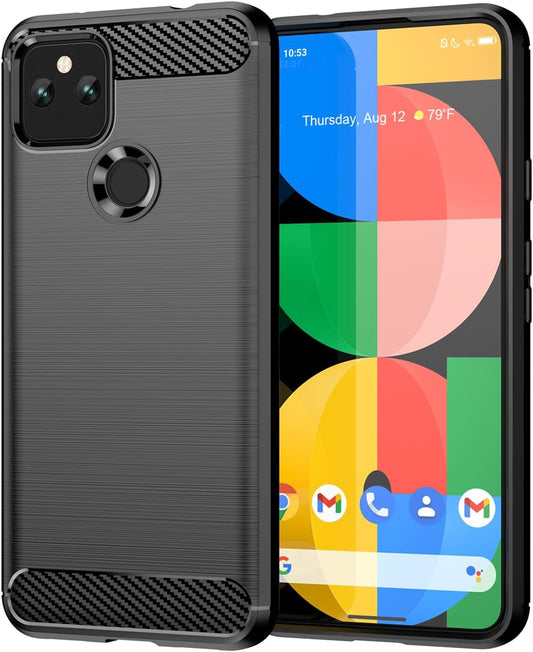 EUAGVQY for Pixel 4A 5G Google 4A 5G Case Carbon Fiber Soft TPU Anti-Slip Durable Lightweight Protective Phone Cover for Google Pixel 4A 5G（Black）  EUAGVQY   