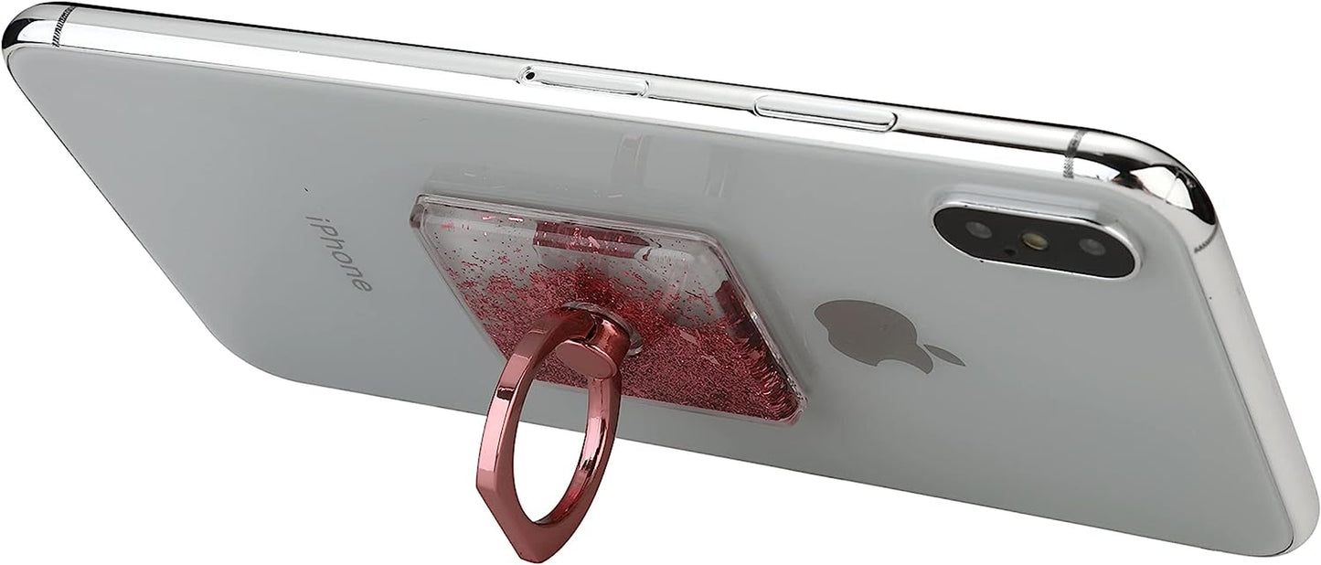 LAX Gadgets Cell Phone Ring Holder - Finger Ring for Phone Case - 360° Rotation Secure Back Grip, Stand, Holder for All Smartphones Including Iphone & Android Phone - Glitter Rose Gold  LAX Gadgets   