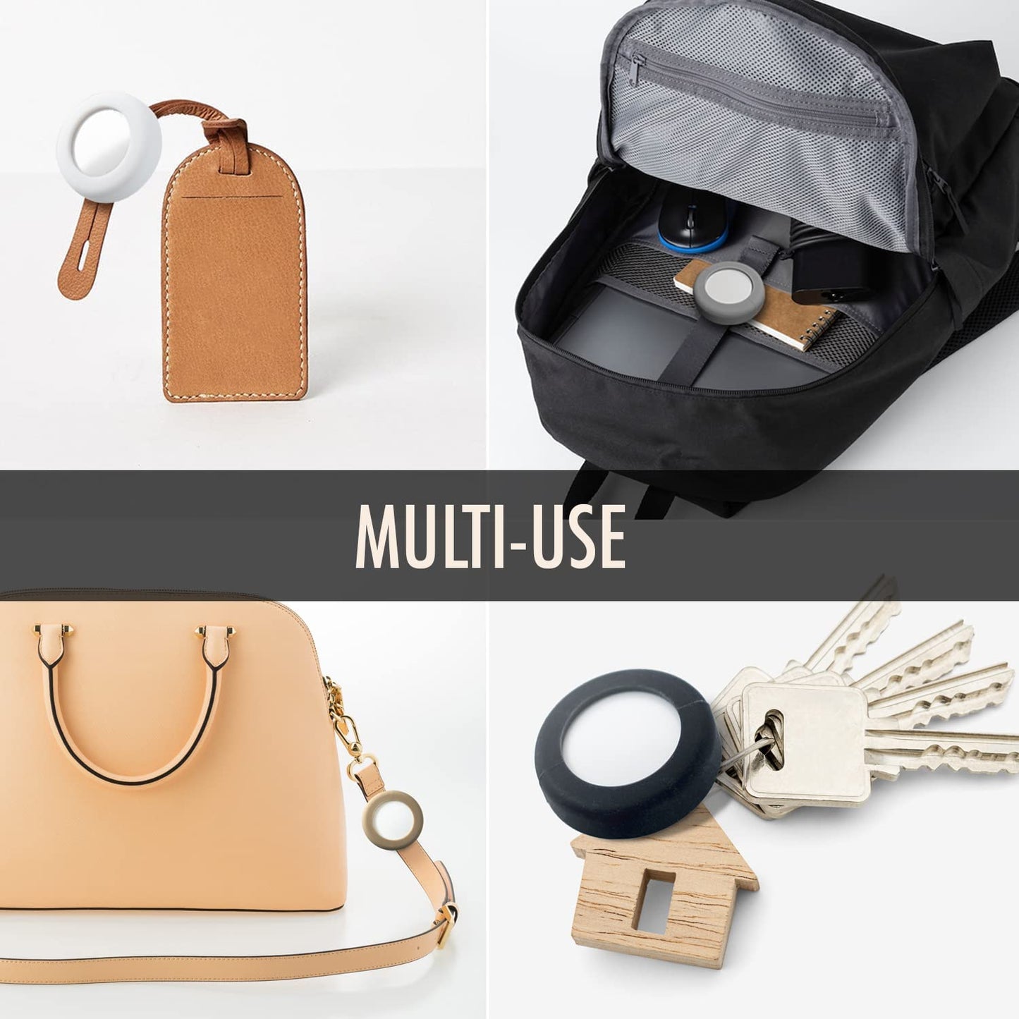 Sweet Baby Co. Airtag Cat Collar or Extra Small Dog Collar Holder 2 Pack, Fits Half Inch Collars for Small Pet, Compatible with Apple Air Tag, Waterproof GPS Tracker Case Kitten Cats Dogs (White/Gray)  Sweet Baby Company   