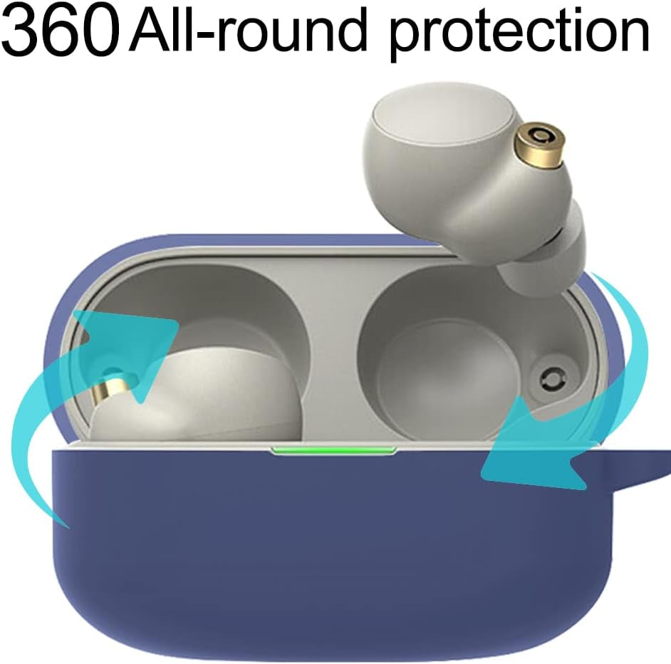 Acadeny Compatible for Sony WF-1000XM4 Headphone Case, [Supports Wireless Charging] [Shockproof Protective Case] Silicone Headphone Case (Blue-Green)  Acadeny   