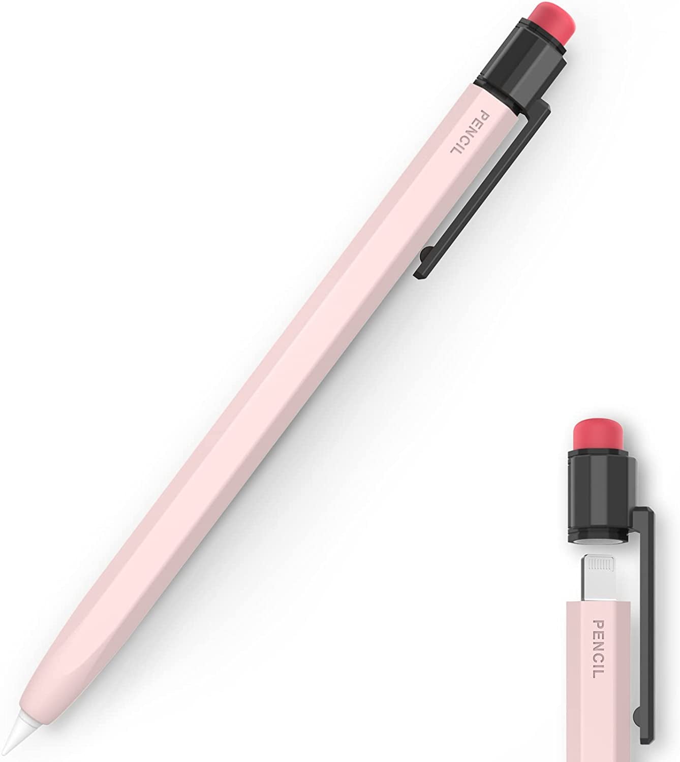 TRONWIN Ipencil Case for Apple Pencil 1St Generation Sleeve Silicone Protective Cover Perfect Grip Skin Classic Design with Sturdy Clip Compatible with Apple Pencil 1St Generation (Yellow)  TRONWIN Pink  