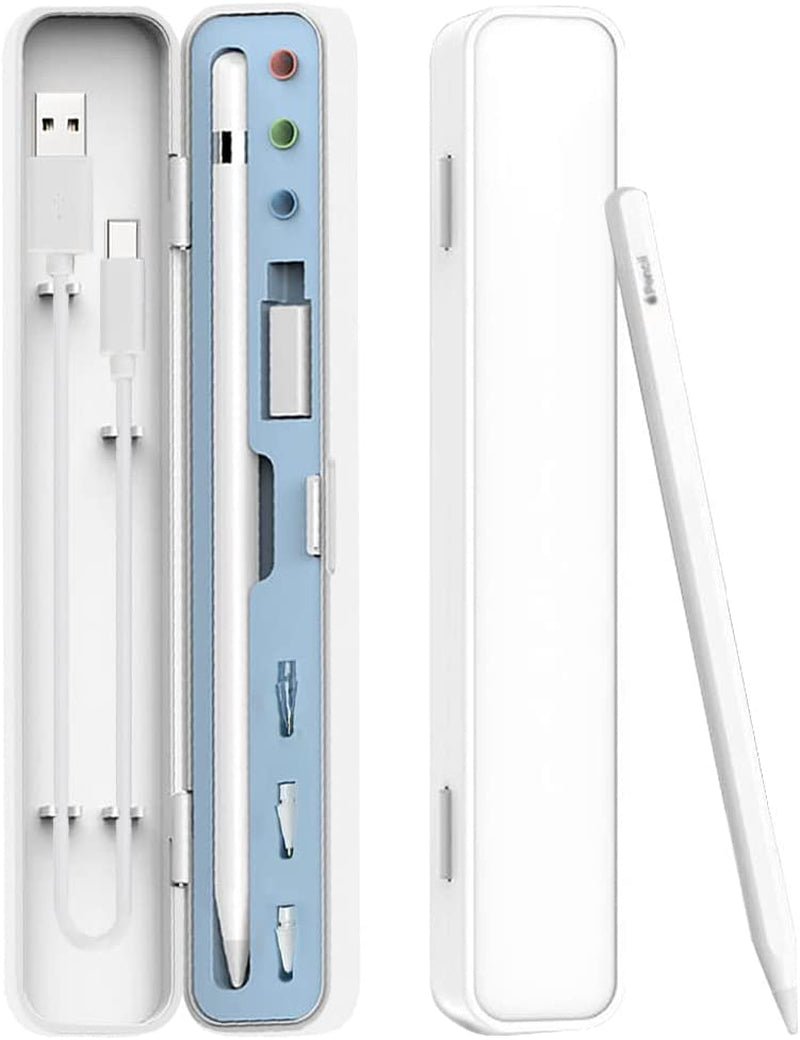 SIXFU Pencil Case for Apple Pencil 2Nd Generation/Apple Pencil 1St Generation, Storage Case Design for Apple Pencil Tips Stylus Ipad Pencil Accessories(White+Blue)  SIXFU   