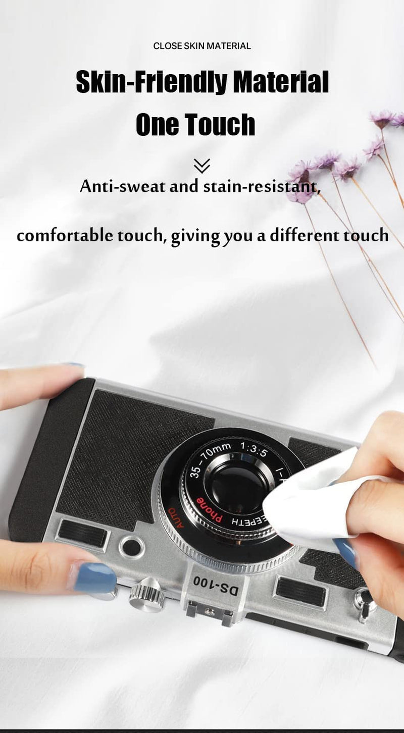 Yatchen Emily in Paris Phone Case for Iphone 13 Cute 3D Vintage Camera Phone Case with Lanyard Adjustable Shoulder Strap Unique Cool Silicone PC Case for Iphone 13 Girls Women Black  Yatchen   