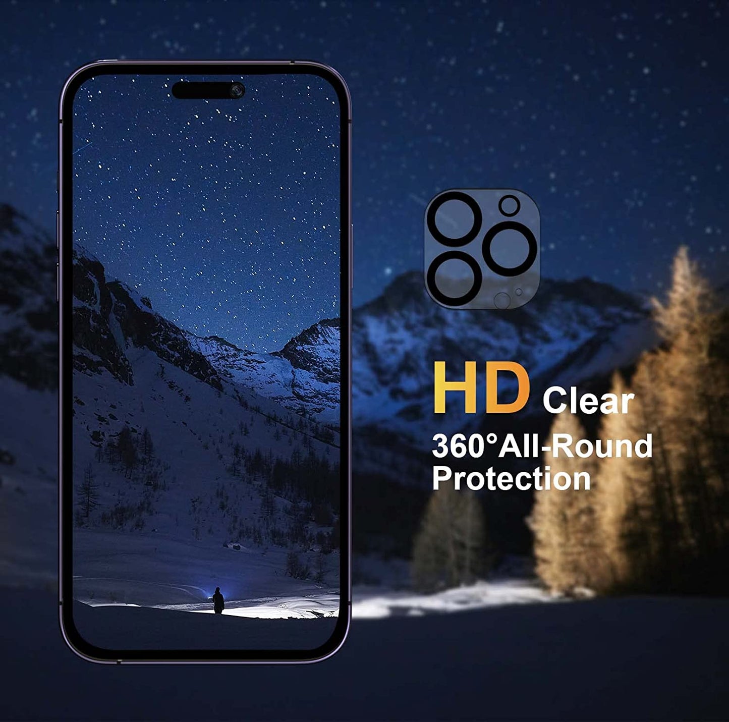 Totexil 3 Pack Screen Protectors for Iphone 14 Pro 6.1 Inch with 3 Pack Camera Lens Protectors, Ultra HD Clear Screen Tempered Glass, Scratch Resistant, 9H Hardness,Easy Installation Frame,Bubble Free  Totexil   