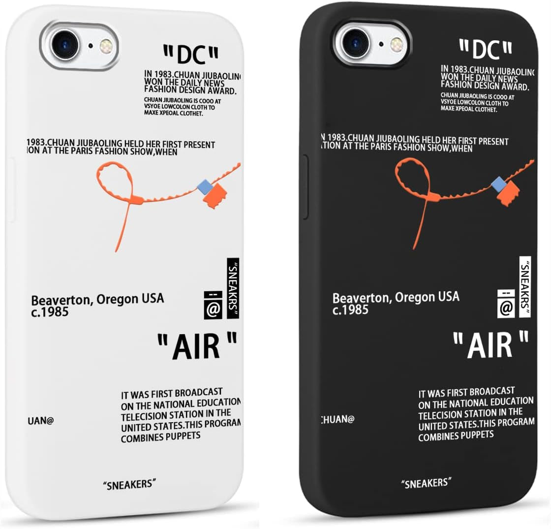 2 Pack Cool Phone Case for Iphone 13 Mini Case 5.4",Fashion Sports Shoes Brand Pattern Design, Creative Label Printed Black White Cover for Women Men Boys Girls,Soft TPU Cases for Iphone13 Mini, 1  LJX US   