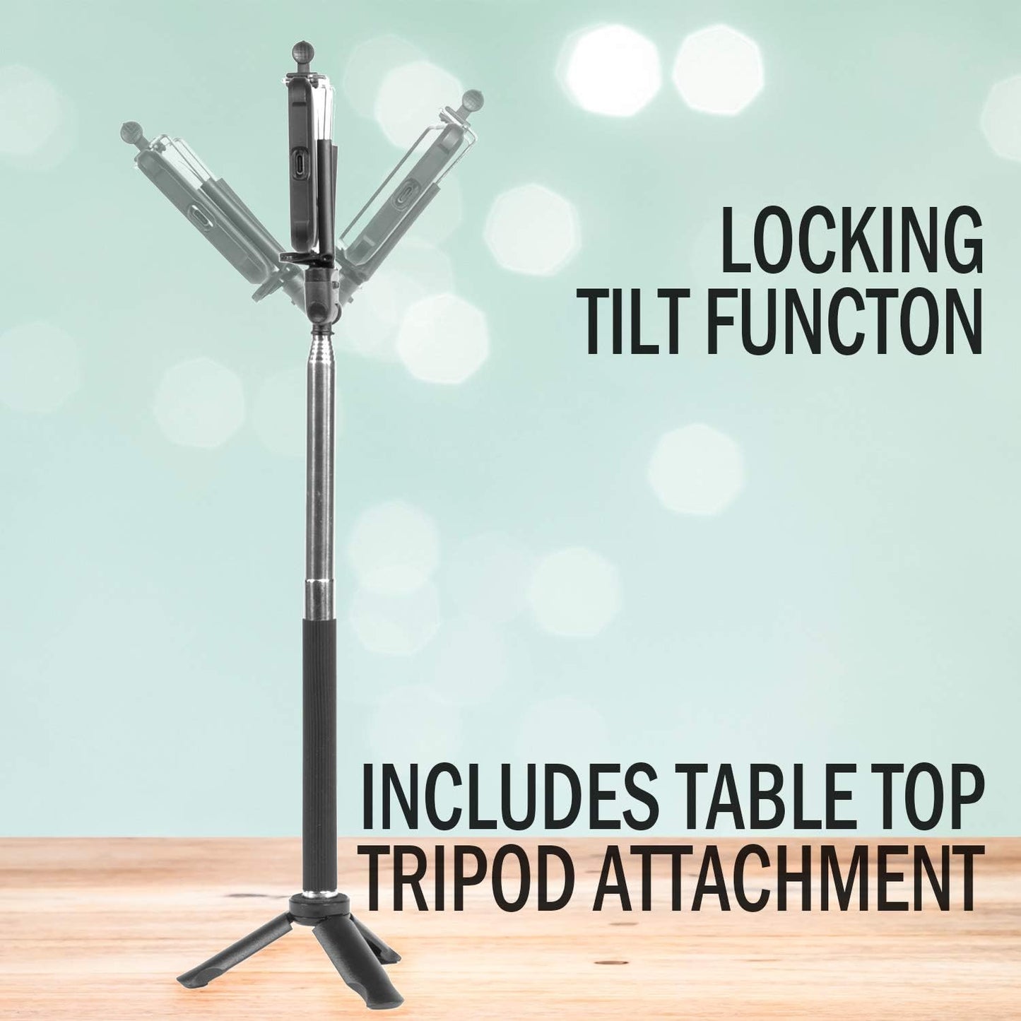 Deco Essentials Telescopic Metal 33" Selfie Stick W/Tripod and Wireless Remote for Ios/Android, Perfect for Travel, Outdoor Adventures, Beach Trips, Parties, Easy to Store  Deco Essentials   