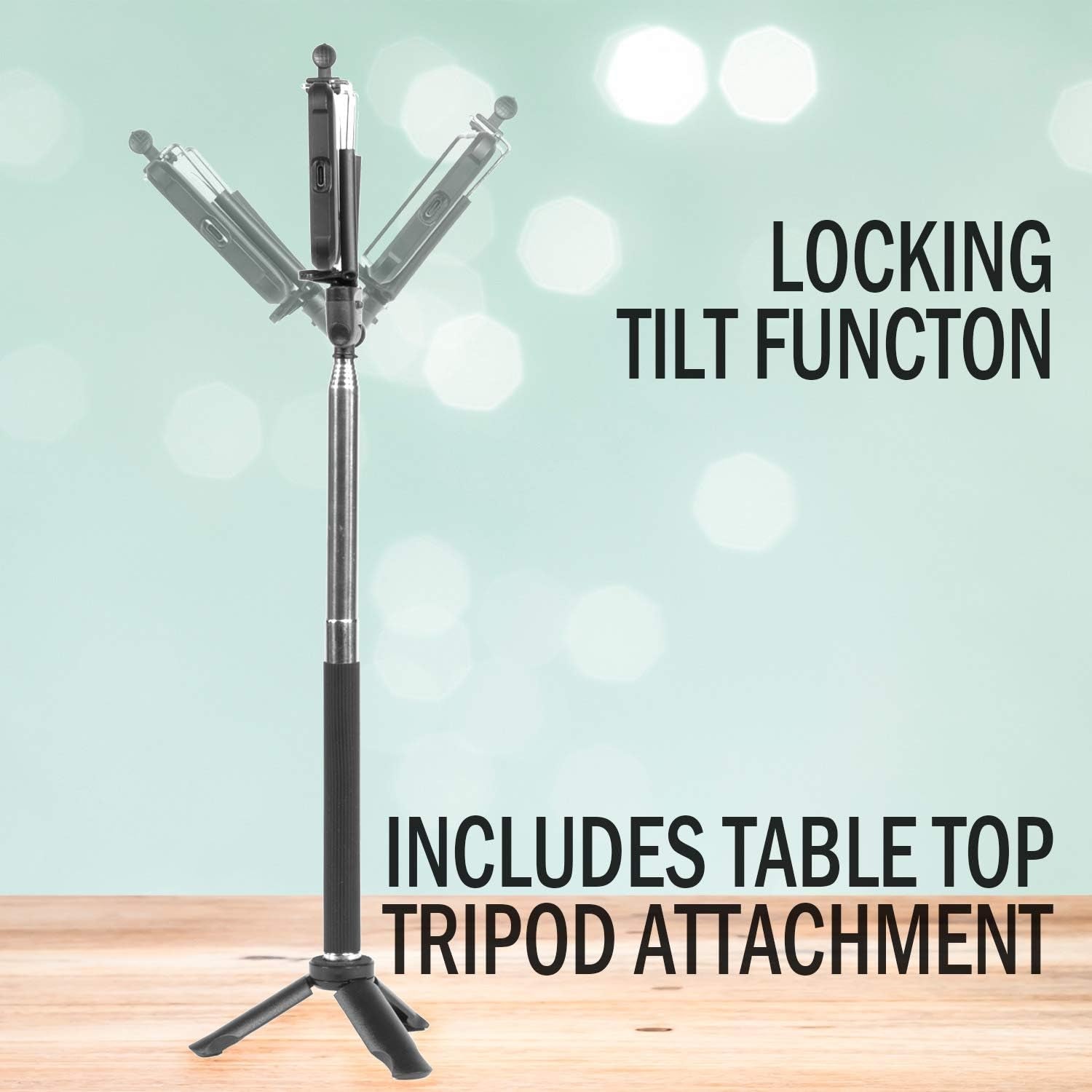 Deco Essentials Telescopic Metal 33" Selfie Stick W/Tripod and Wireless Remote for Ios/Android, Perfect for Travel, Outdoor Adventures, Beach Trips, Parties, Easy to Store  Deco Essentials   