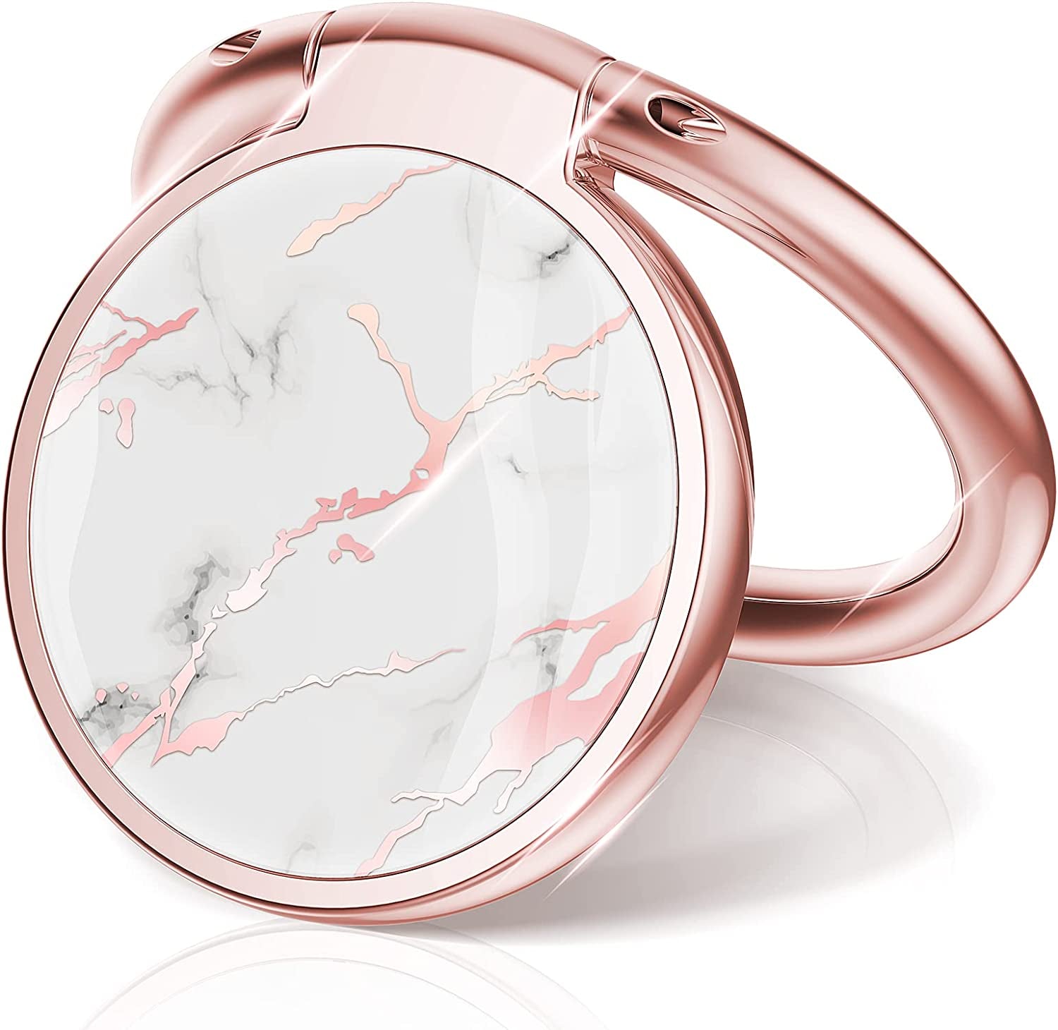 Cell Phone Ring Holder, Finger Ring Stand, 360 Degree Rotation Finger Ring Kickstand, Metal Grip for Magnetic Car Mount Compatible with Iphone, Samsung, LG, Sony,Smartphone Accessories (White)  Chvelop   