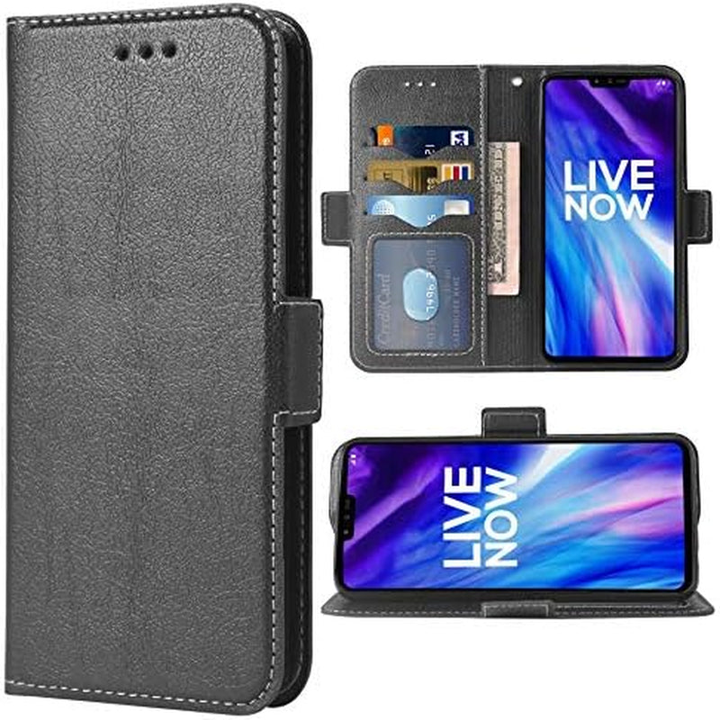 Phone Case for LG V40 Thinq Folio Flip Wallet Case,Pu Leather Credit Card Holder Slots Full Body Protection Kickstand Hard Hybrid Protective Phone Cover for LGV40 Storm V 40 Thin Q V40Thinq Rose Gold  WWAAYSSXA Black  