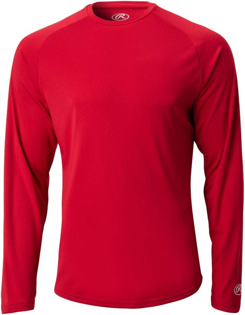 Rawlings Men'S Adult Tech Long Sleeve Shirt Series  Rawlings Sporting Goods Scarlet Red Small 