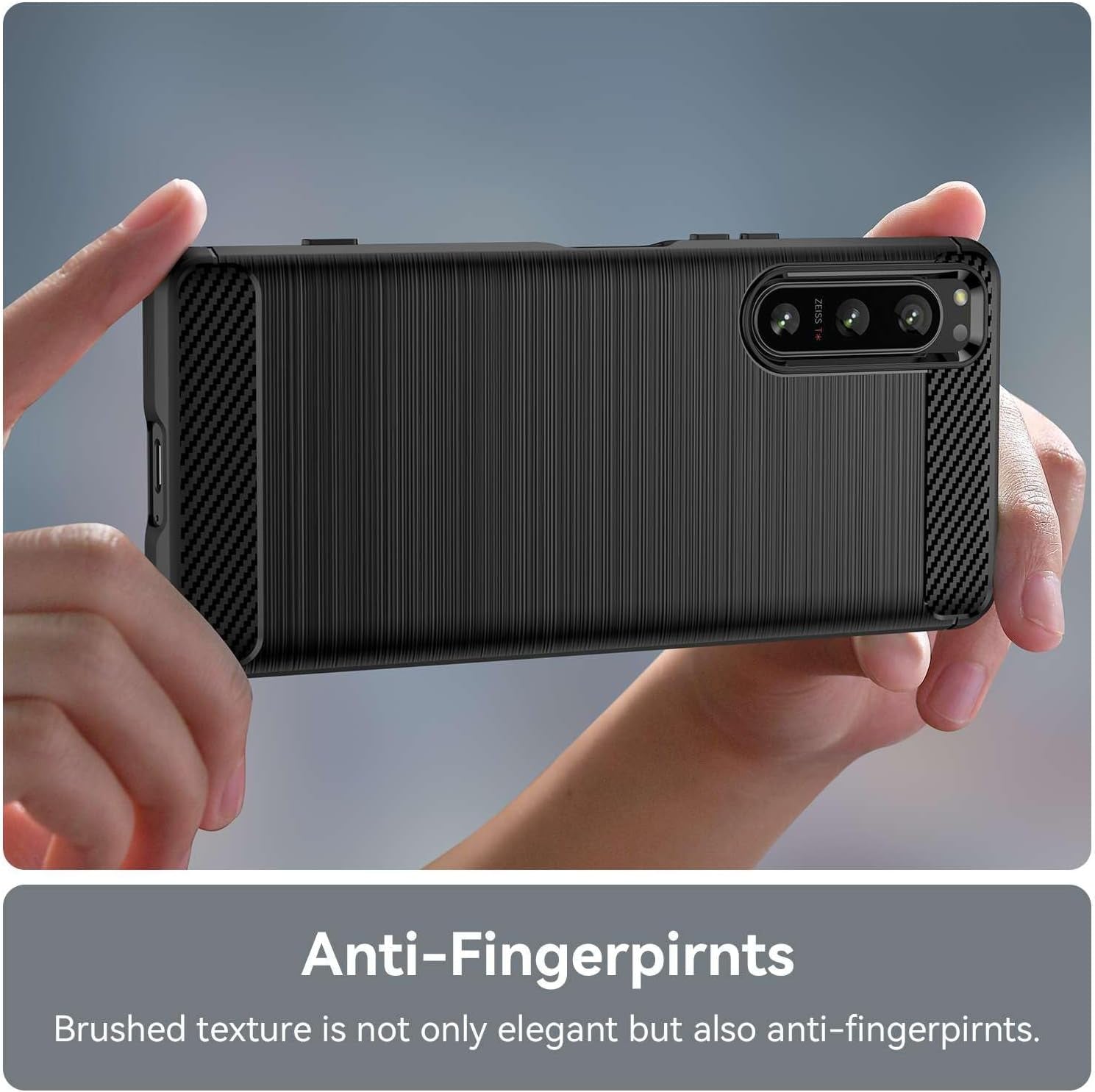 Cell Phone Case for Sony Xperia5-Iv,Refined Carbon Fiber,Anti-Fall,Anti-Fingerprint,Full Protection  IDEWEI   