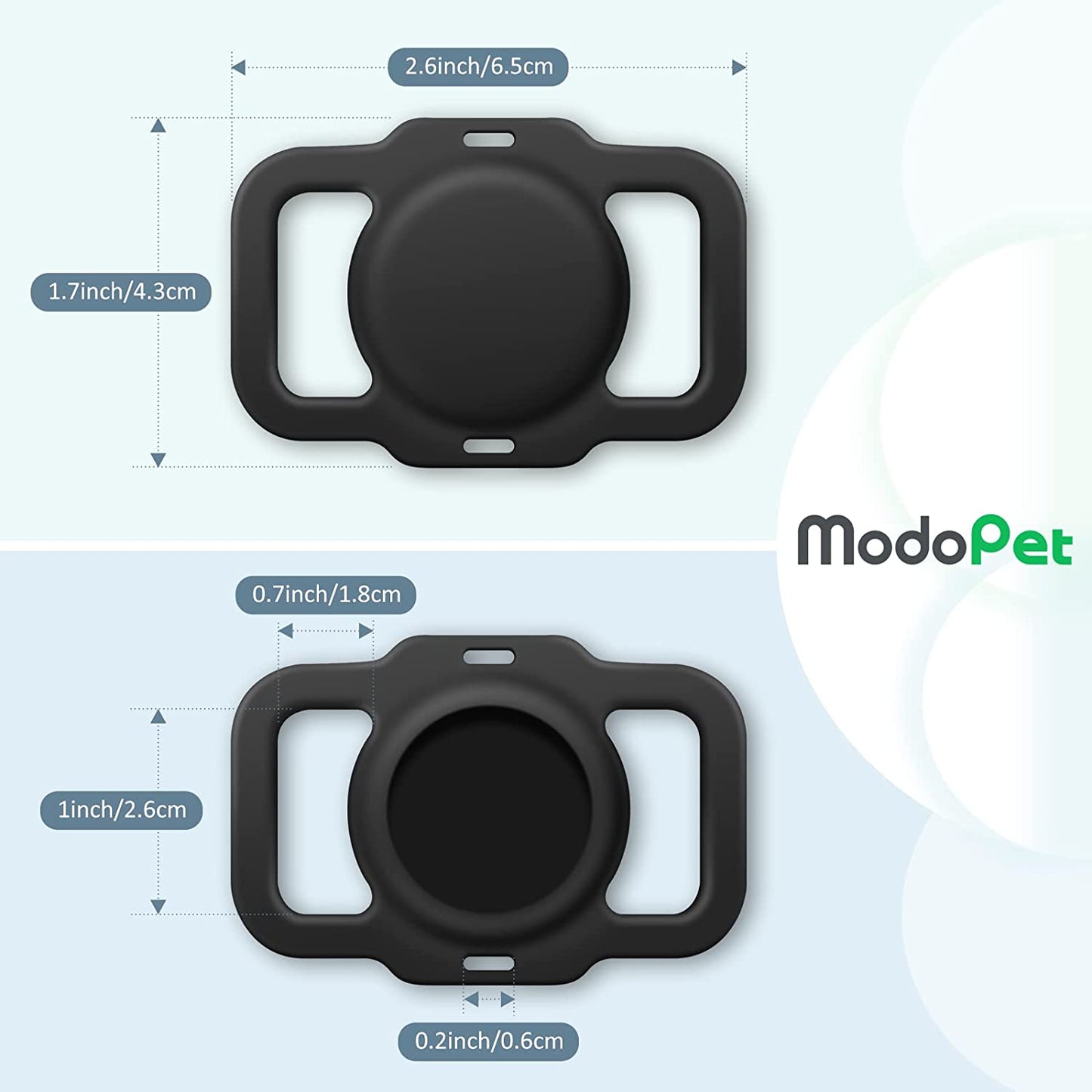 Modopet Airtag Dog Collar Holder Compatible with Apple Airtag GPS, with Adjustable Dog Collar for Small Medium Dogs, 2 Pack Airtag Protective Case  ModoPet   