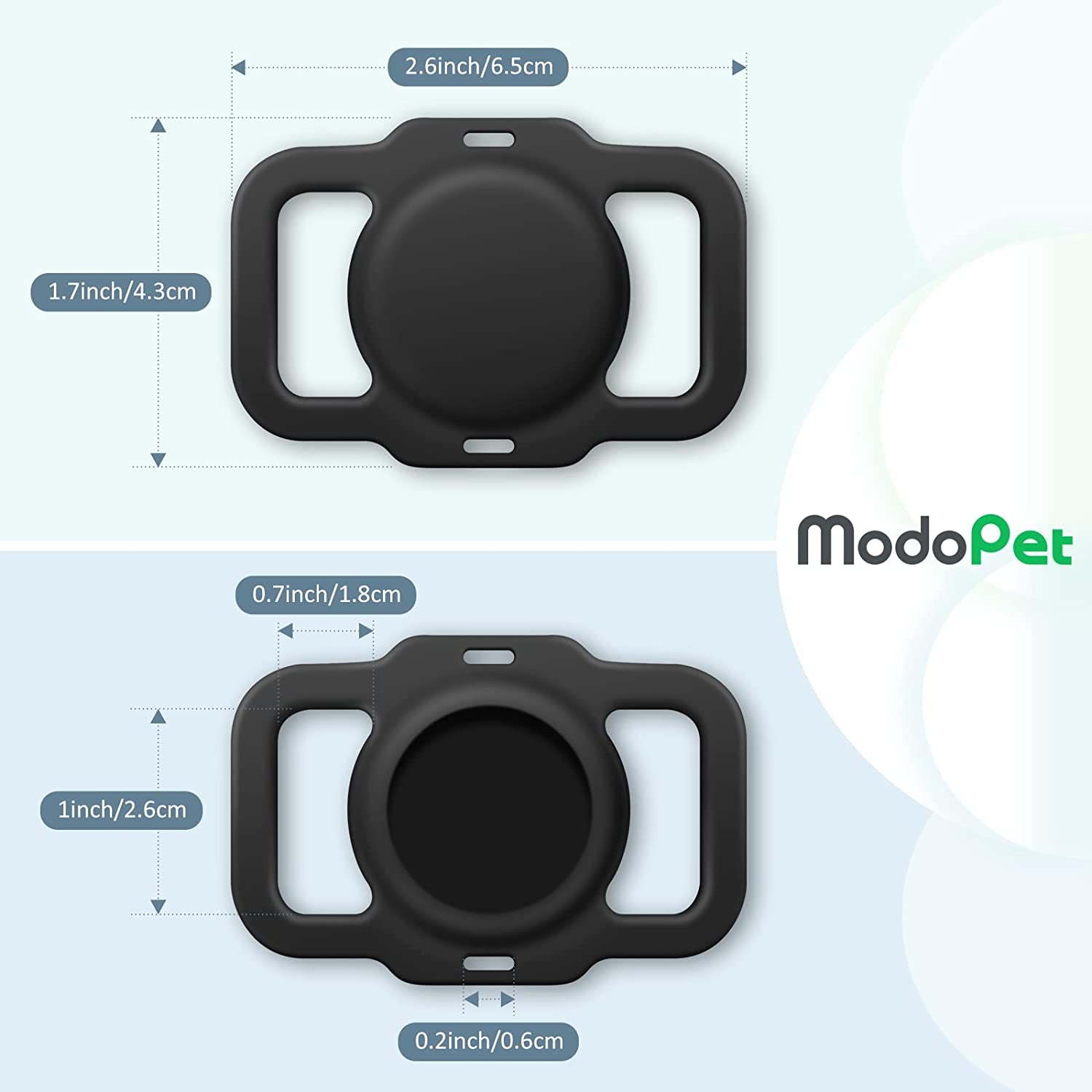Modopet Airtag Dog Collar Holder Compatible with Apple Airtag GPS, with Adjustable Dog Collar for Small Medium Dogs, 2 Pack Airtag Protective Case  ModoPet   
