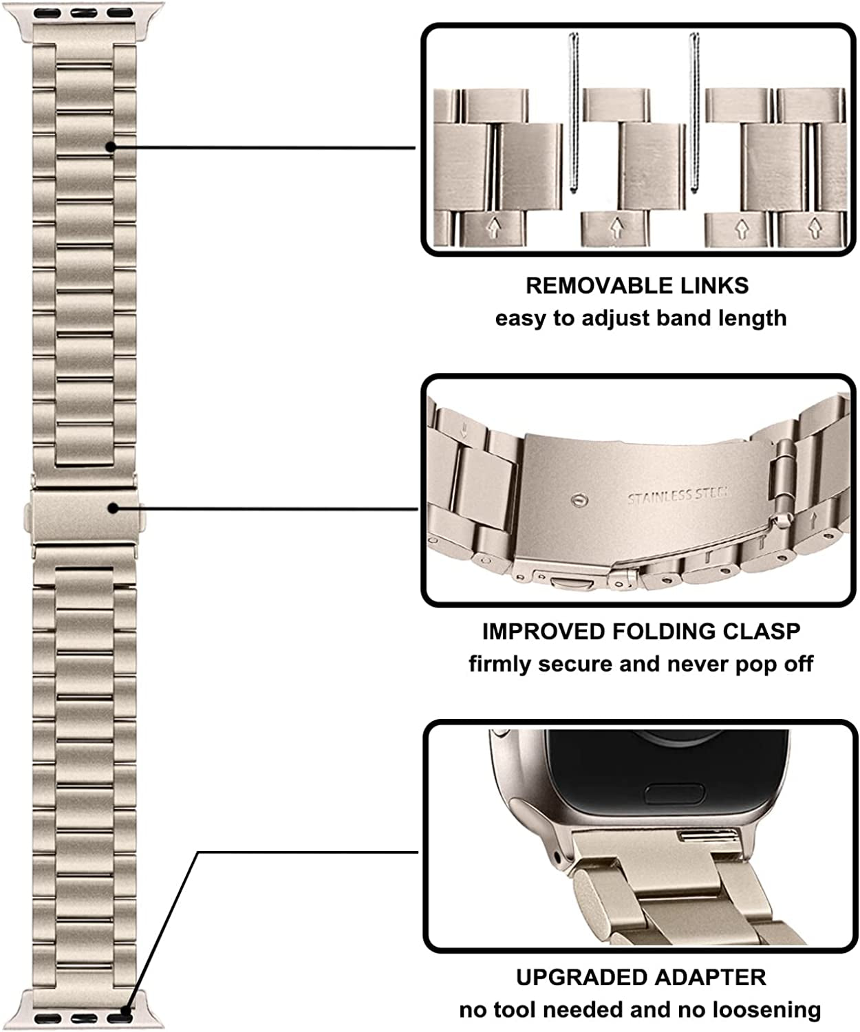 Trumirr Band Sets for Apple Watch 41Mm 40Mm 38Mm Rose Gold Women, 2 Pack Solid Stainless Steel Watchband + Mesh Strap for Iwatch SE Series 7 6 5 4 3 2 1 41Mm 40Mm 38Mm  TRUMiRR   