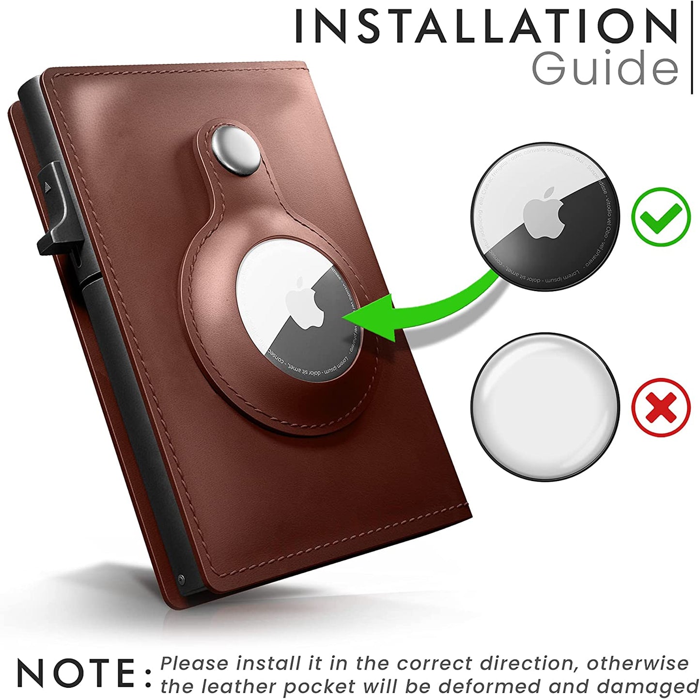 Anovus Airtag Wallet (Brown) | Trackable Wallet with Airtag Holder | Rfid-Blocking Minimalist Leather Wallet | Slim Leather Airtag Wallet - Men and Women| Smart Wallet - Airtag Not Included  Anovus   