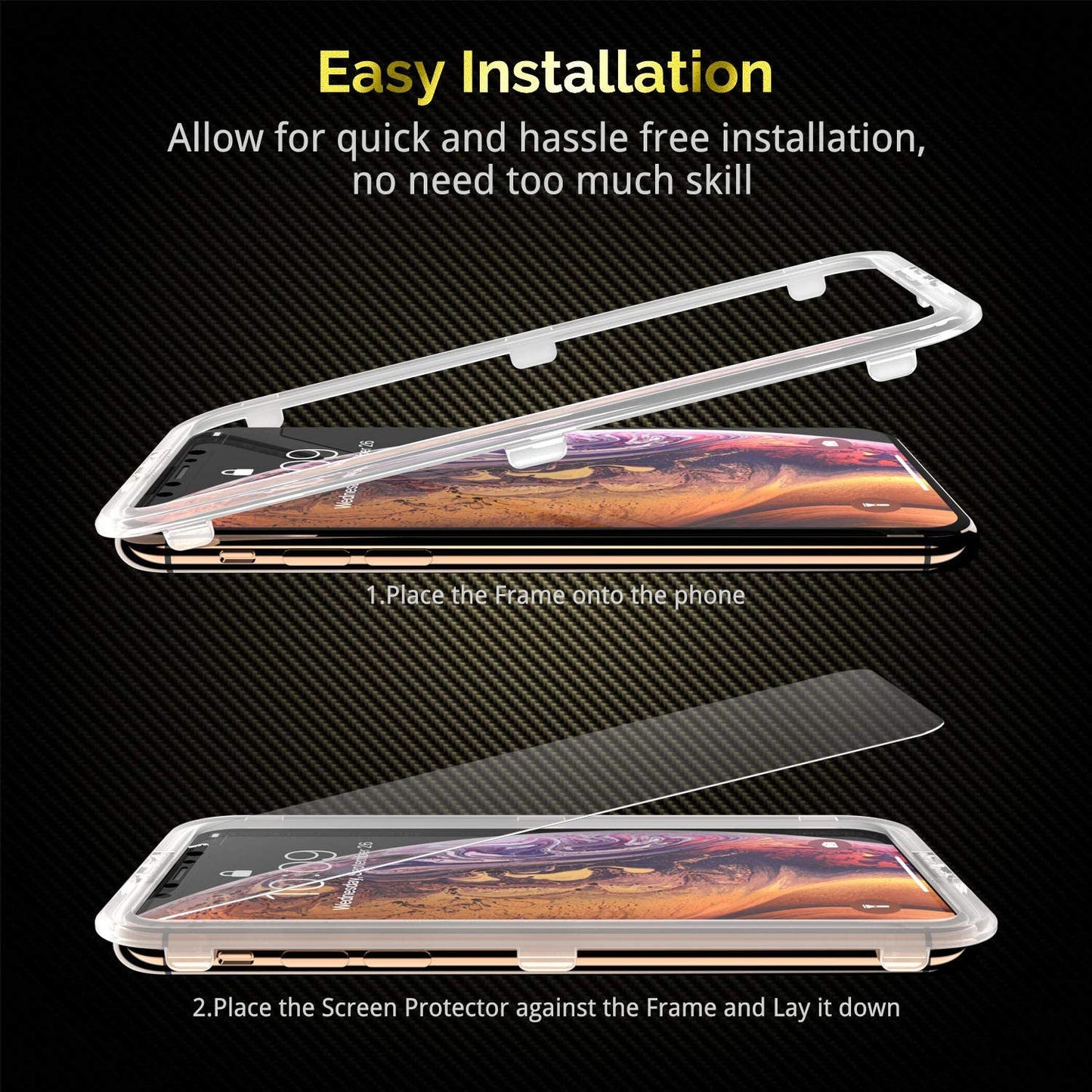 Unbreakcable 3-Pack Screen Protector for Iphone X/Iphone Xs/Iphone 11 Pro 5.8", 9H Premium Tempered Glass Screen Protector for Iphone X/Iphone Xs/Iphone 11 Pro [Easy Install, No Bubble, Anti-Scratch]  UNBREAKcable   