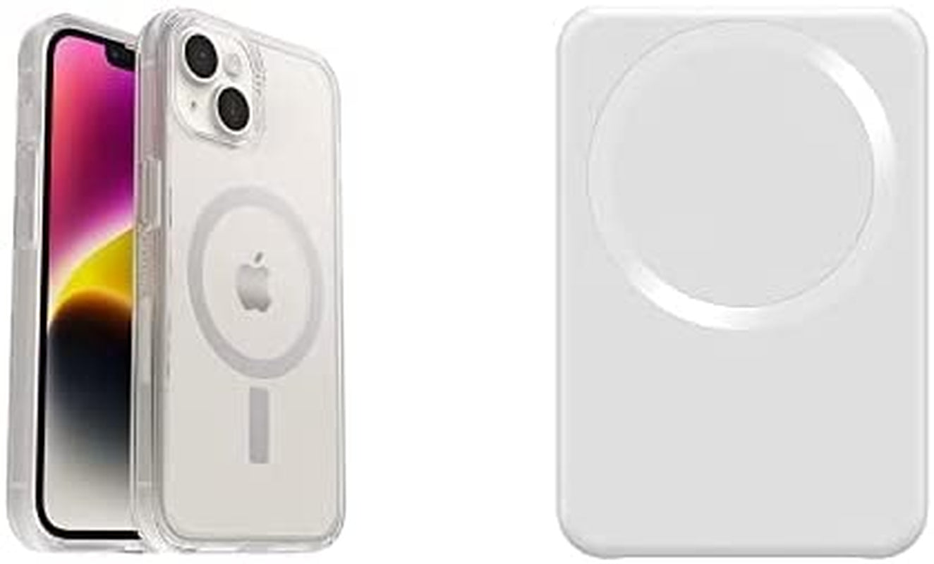 Iphone 14 & Iphone 13 Case, Otterbox, Symmetry Series+, Ultra-Sleek, Snaps to Magsafe, Raised Edges Protect Camera & Screen - BLUETIFUL (Blue)  OtterBox Clear/White  