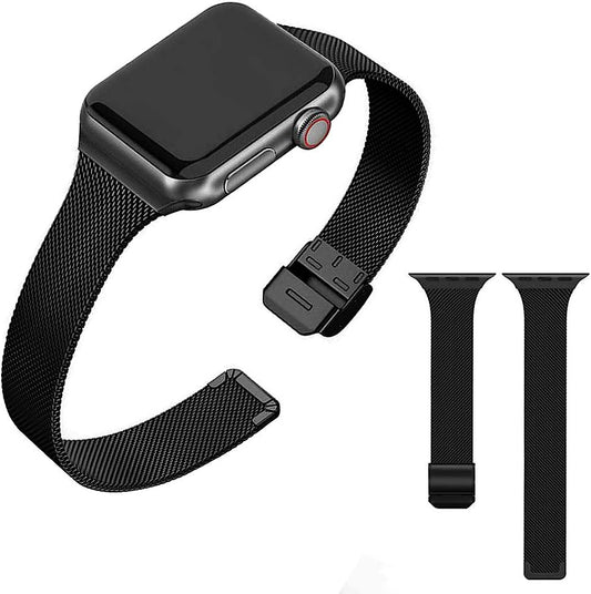 ROSAUI for Apple Watch Band 38Mm 40Mm 42Mm 44Mm Stainless Steel Metal Soft Flexible Slim Watchband Replacement Wristband Metal Strap Iwatch Bands Series 6 5 4 3 2 1/SE  ROSAUI   