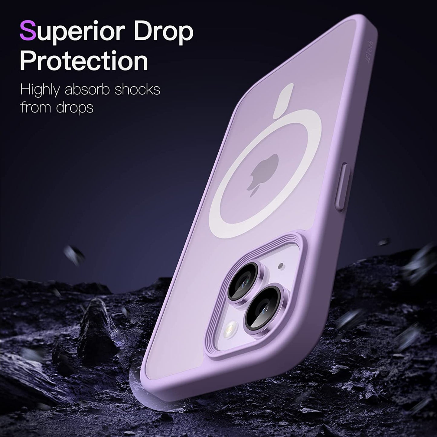 Jetech Magnetic Case for Iphone 14 6.1-Inch Compatible with Magsafe, Translucent Matte Back Slim Shockproof Phone Cover (Light Purple)  JETech   