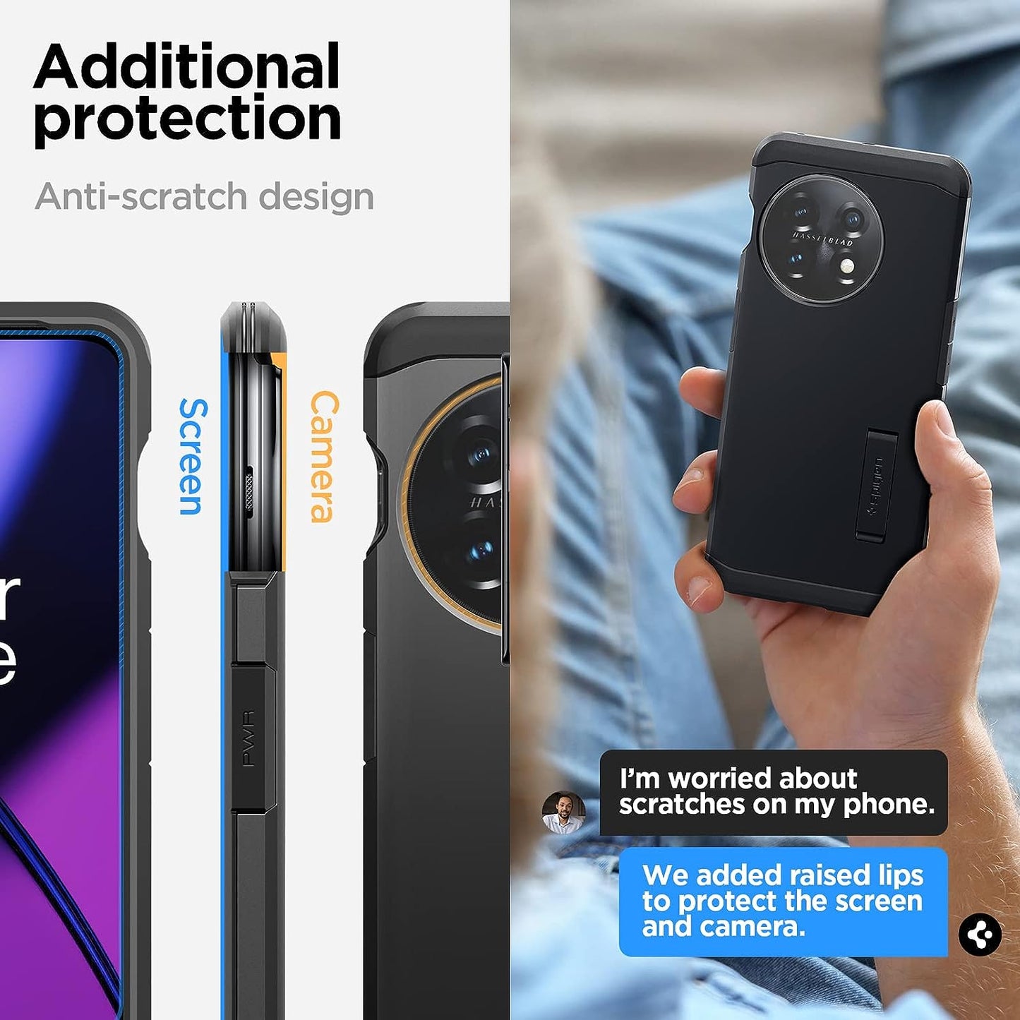 Spigen Tough Armor Oneplus 11 Case (2023) - Black, Shock-Absorbent, Kickstand  Spigen   