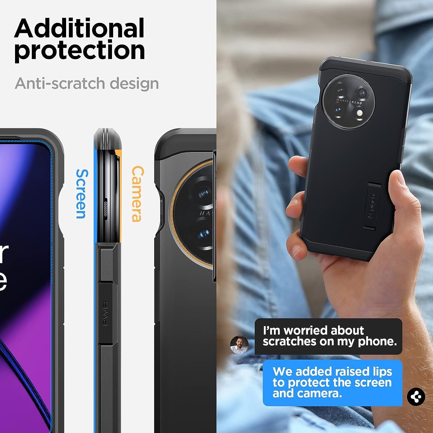 Spigen Tough Armor Oneplus 11 Case (2023) - Black, Shock-Absorbent, Kickstand  Spigen   