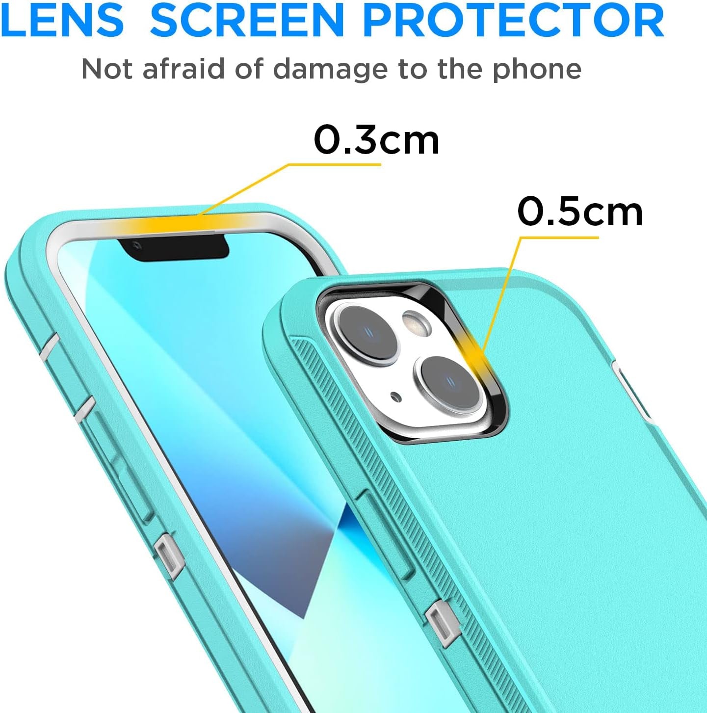 Aicase for Iphone 13 Mini Case(5.4") with Glass Screen Protector, Heavy Duty Drop Protection Full Body Rugged Shockproof/Dust Proof Military Protective Tough Durable for Iphone 13 Mini 5.4"_9  AICase   