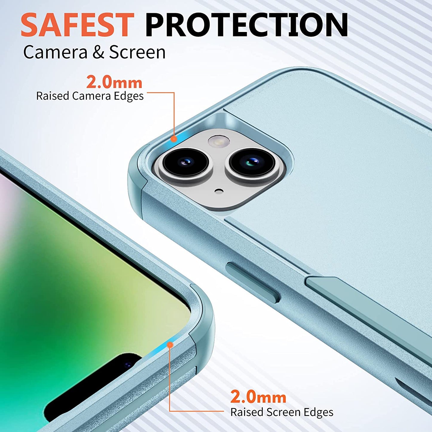 Ezanmull for Iphone 14 Case, [Shockproof] [Dropproof] [Full-Body] [2+Tempered Glass Screen Protector + 2+Tempered Camera Lens Protector] Heavy Duty Protection Phone Case for Apple Iphone 14 (Teal)  Ezanmull   