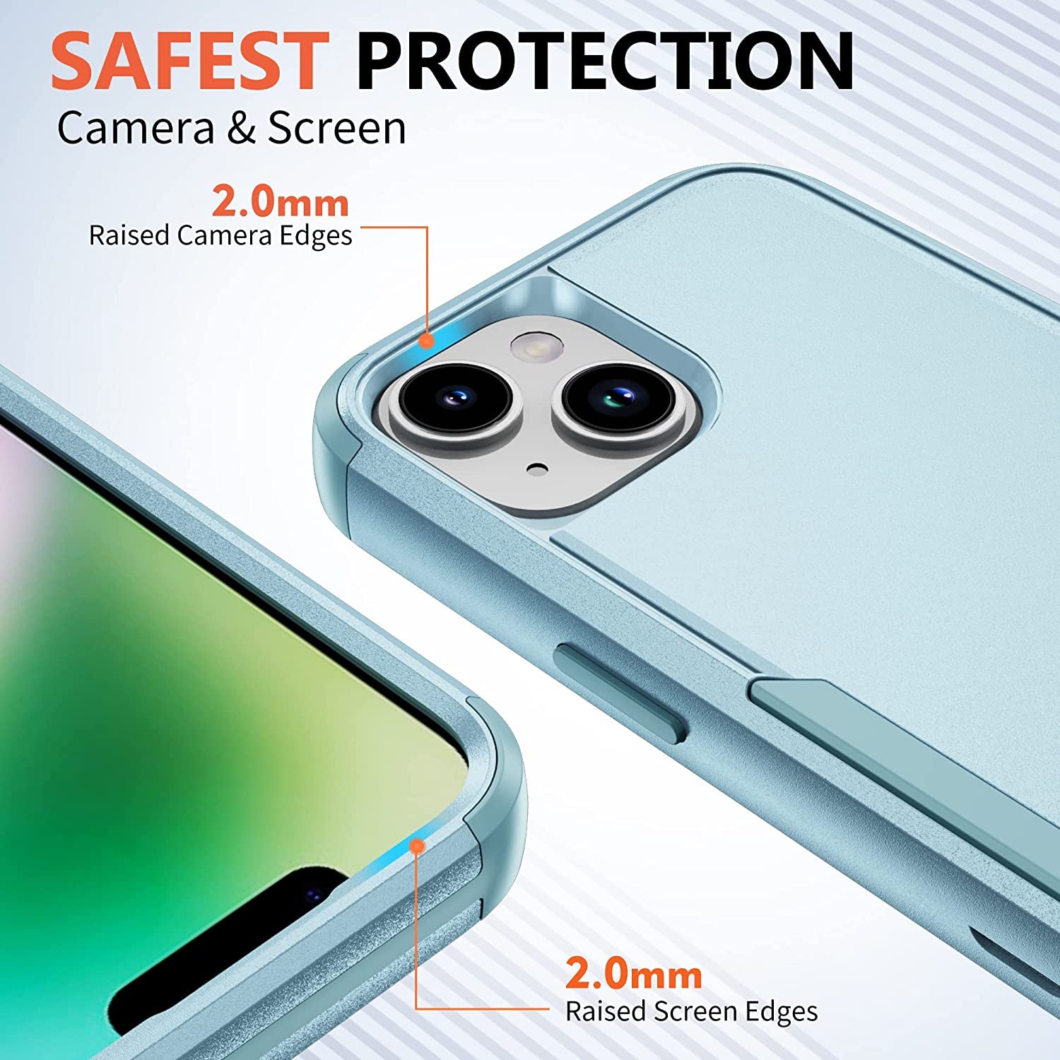 Ezanmull for Iphone 14 Case, [Shockproof] [Dropproof] [Full-Body] [2+Tempered Glass Screen Protector + 2+Tempered Camera Lens Protector] Heavy Duty Protection Phone Case for Apple Iphone 14 (Teal)  Ezanmull   