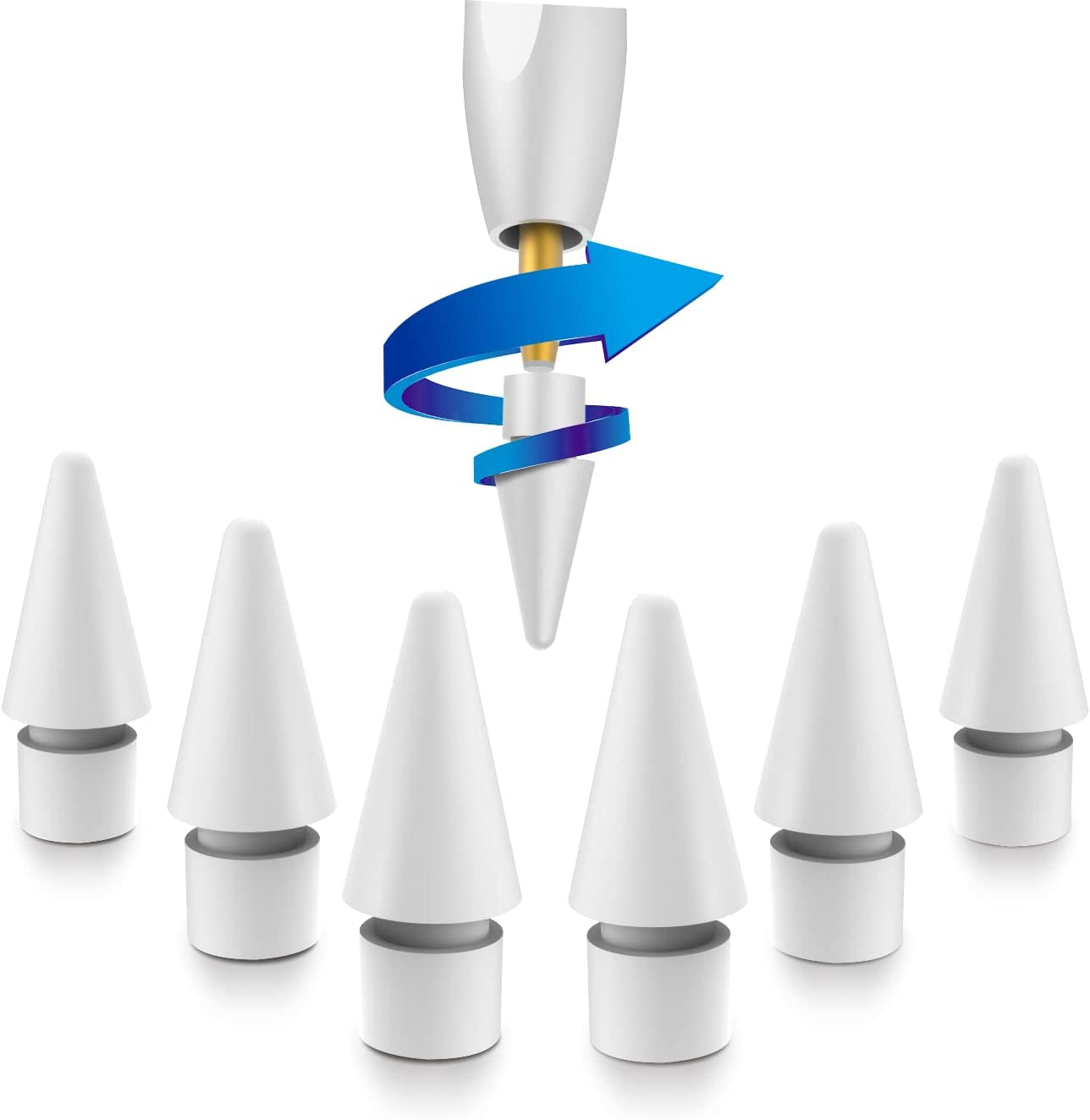 Replacement Tips for Apple Pencil 2Nd Generation & Apple Pencil 1St Generation (6 Pack)  PERMARK   