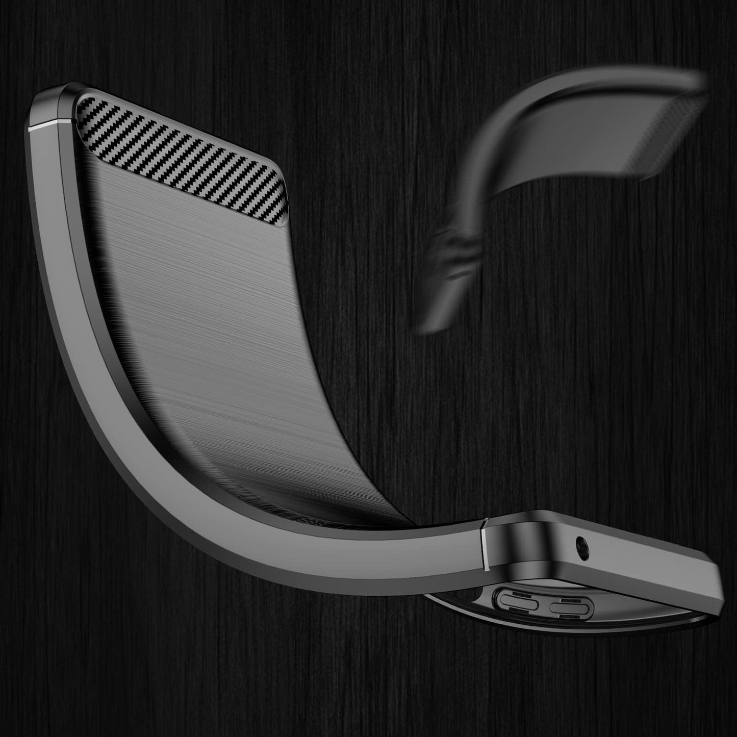 Avesfer for Xiaomi Redmi Note 11 Case Note 11S Case with Screen Protector Tempered Glass Lightweight Shock Absorbing Resilient TPU Phone Cover anti Impact Scratch Resistant Carbon Fiber (Black)  Avesfer   